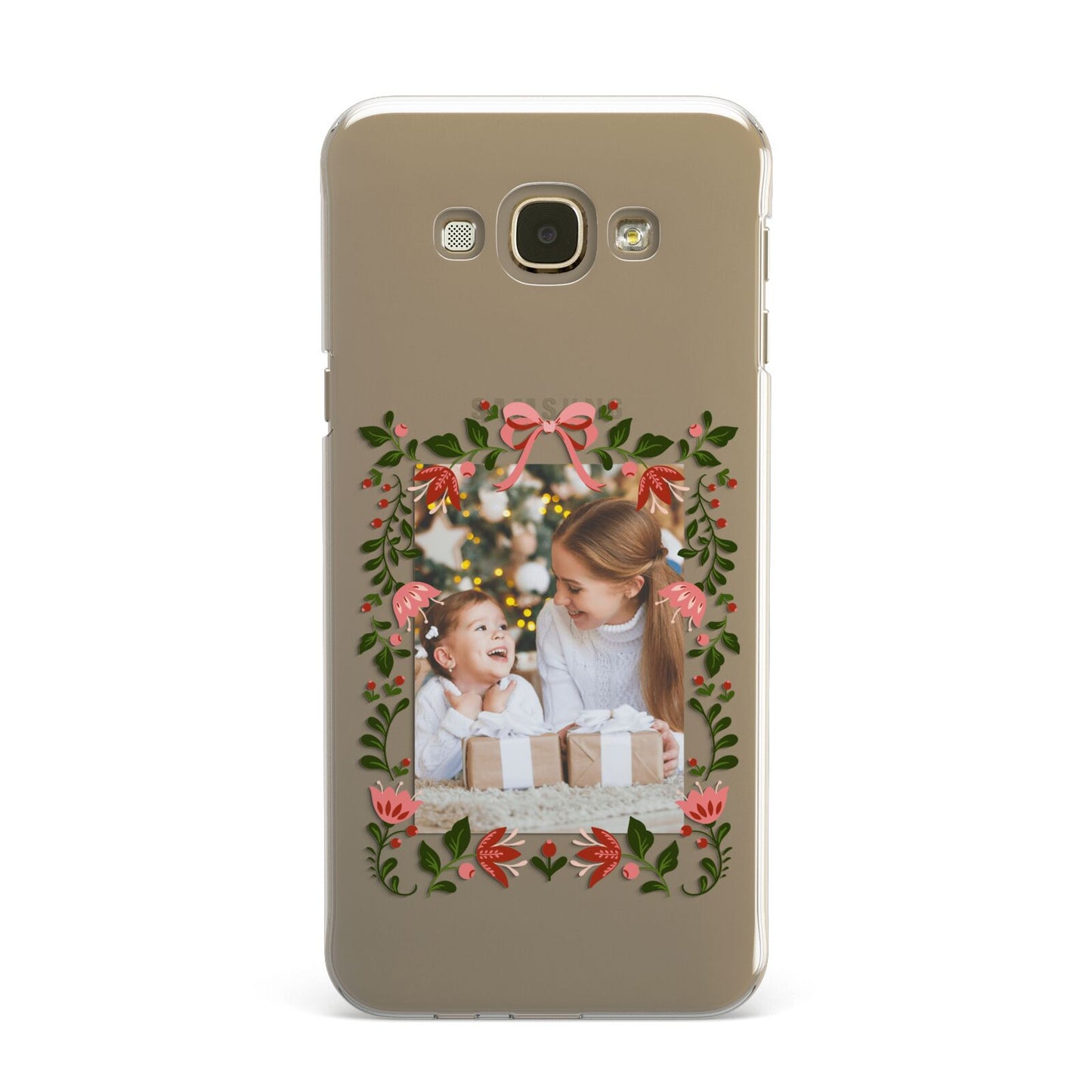 Personalised Christmas Flowers Photo Samsung Galaxy A8 Case