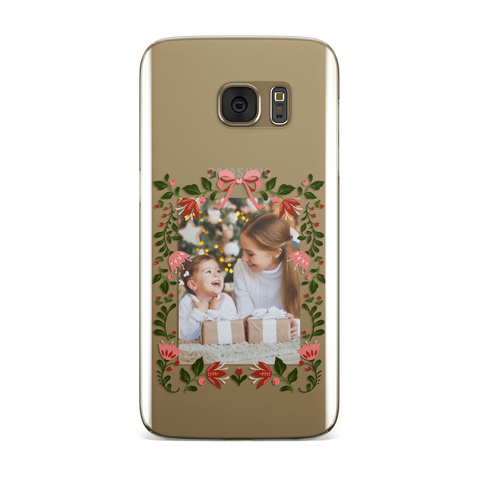 Personalised Christmas Flowers Photo Samsung Galaxy Case