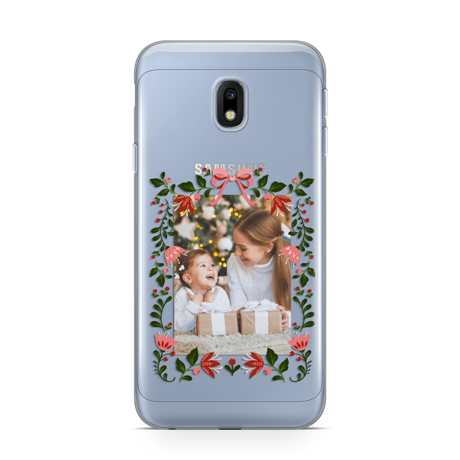 Personalised Christmas Flowers Photo Samsung Galaxy J3 2017 Case