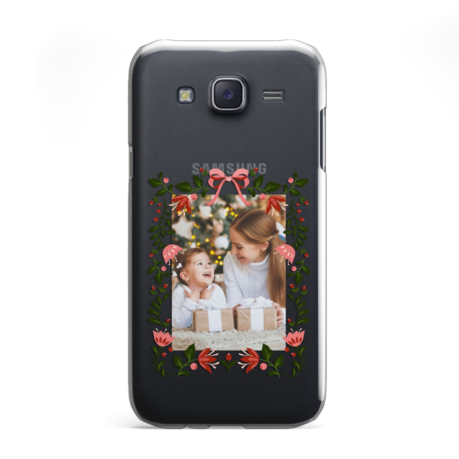 Personalised Christmas Flowers Photo Samsung Galaxy J5 Case