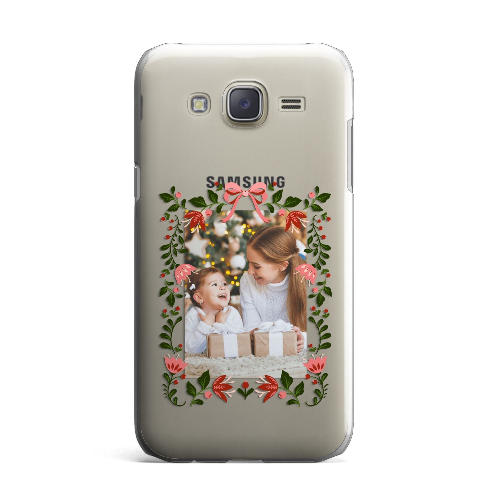 Personalised Christmas Flowers Photo Samsung Galaxy J7 Case