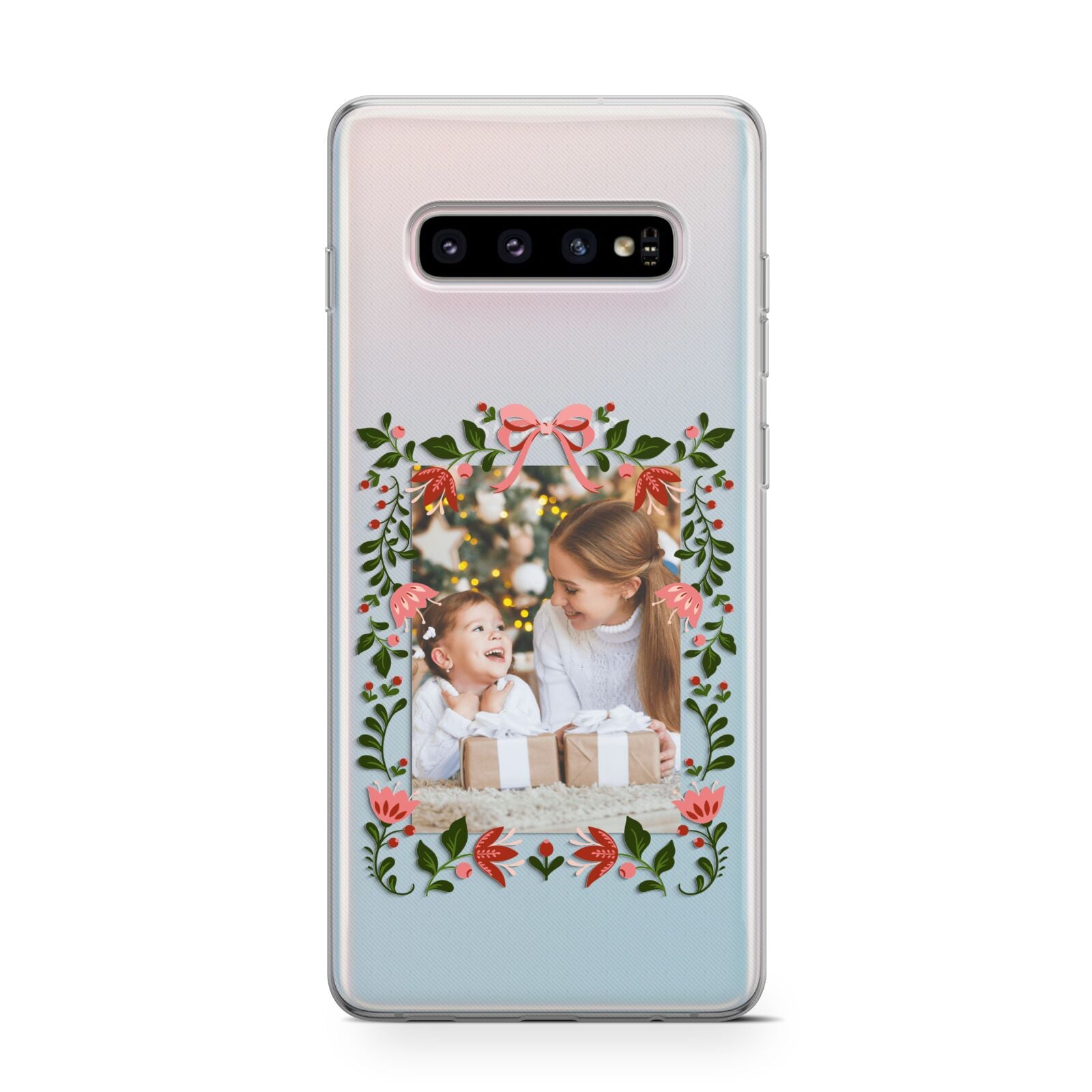 Personalised Christmas Flowers Photo Samsung Galaxy S10 Case