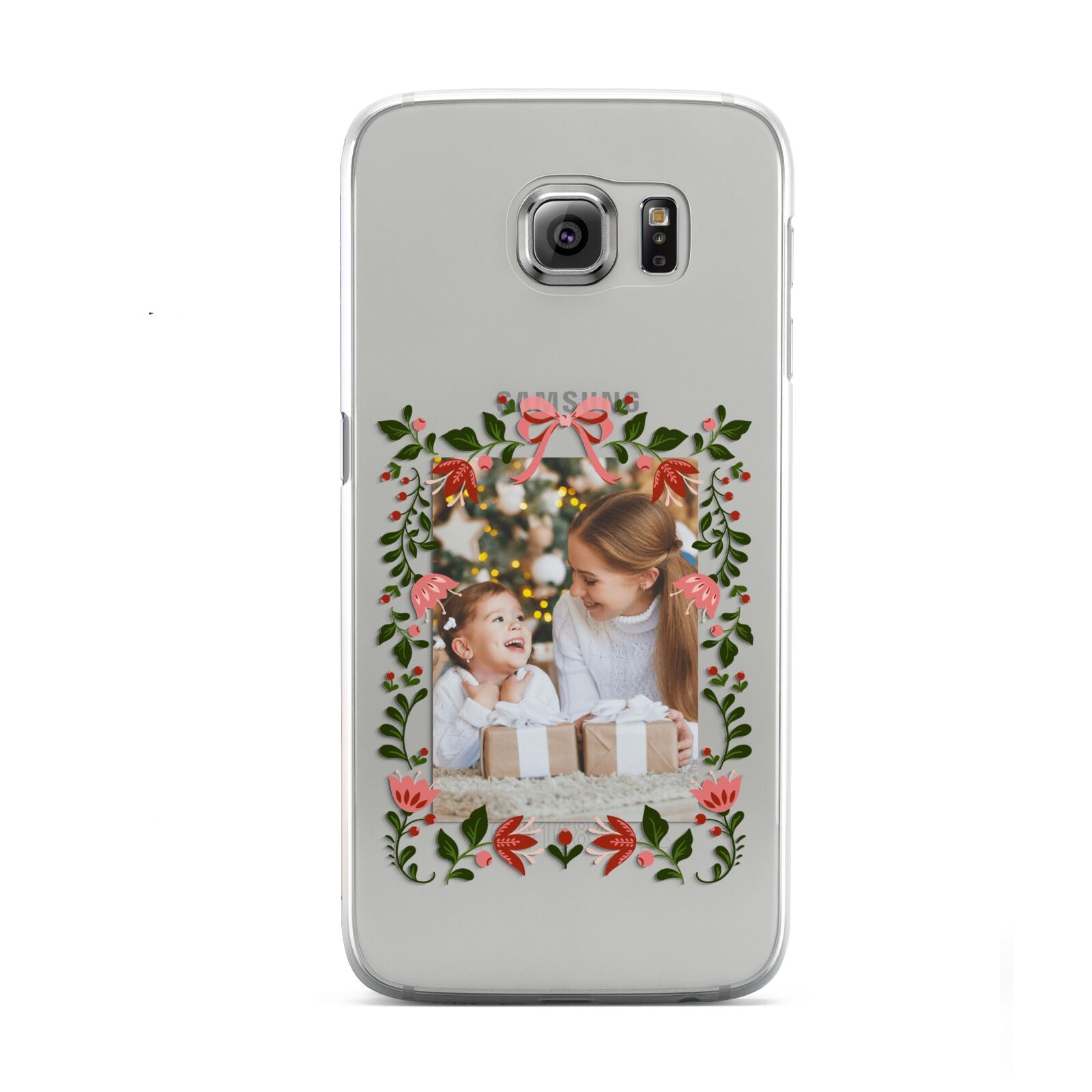 Personalised Christmas Flowers Photo Samsung Galaxy S6 Case