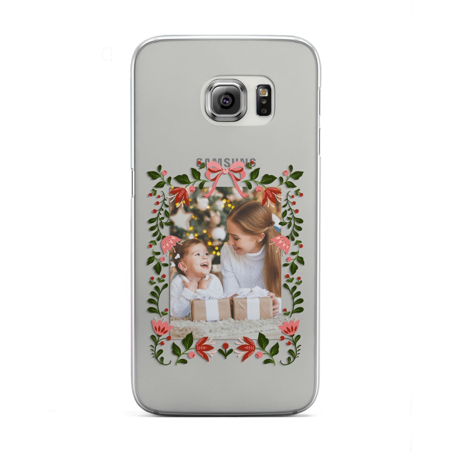 Personalised Christmas Flowers Photo Samsung Galaxy S6 Edge Case