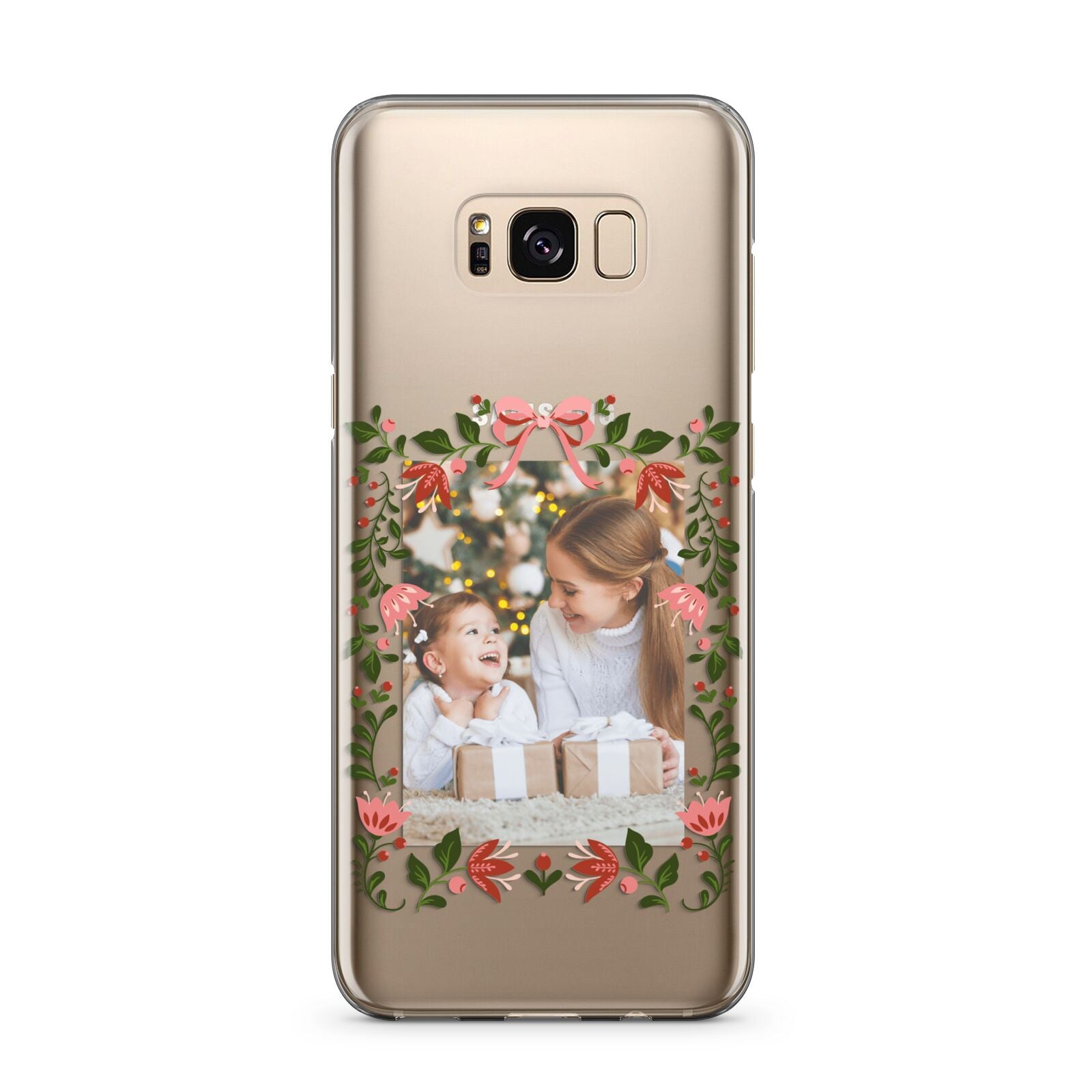 Personalised Christmas Flowers Photo Samsung Galaxy S8 Plus Case