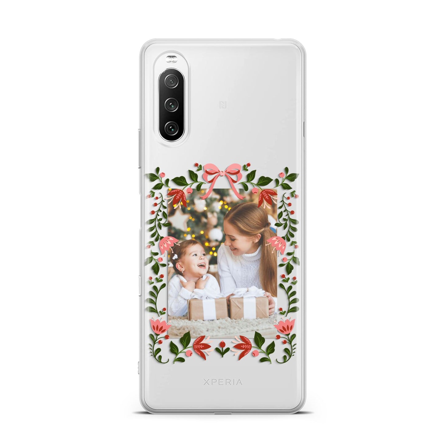 Personalised Christmas Flowers Photo Sony Xperia 10 III Case