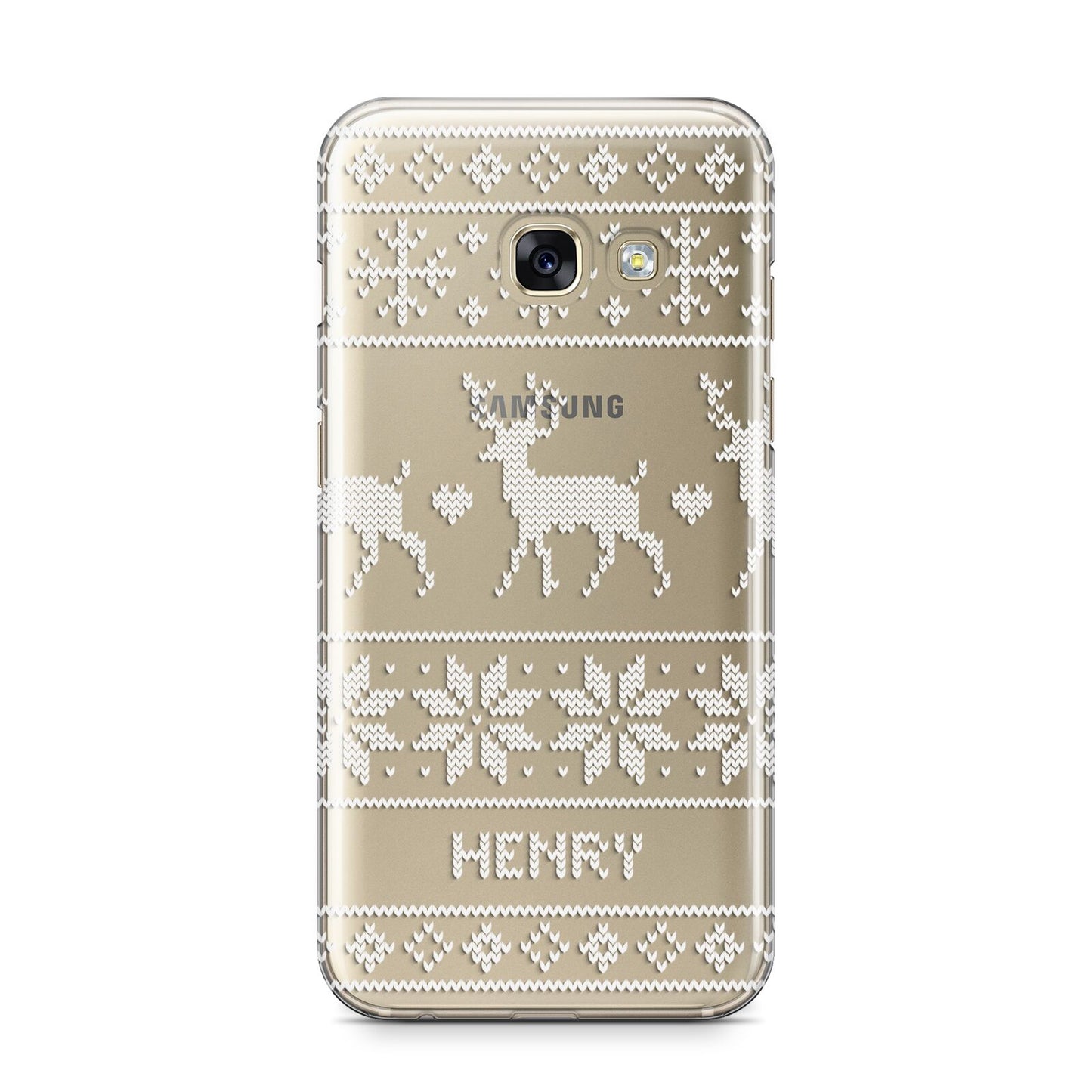 Personalised Christmas Jumper Samsung Galaxy A3 2017 Case on gold phone