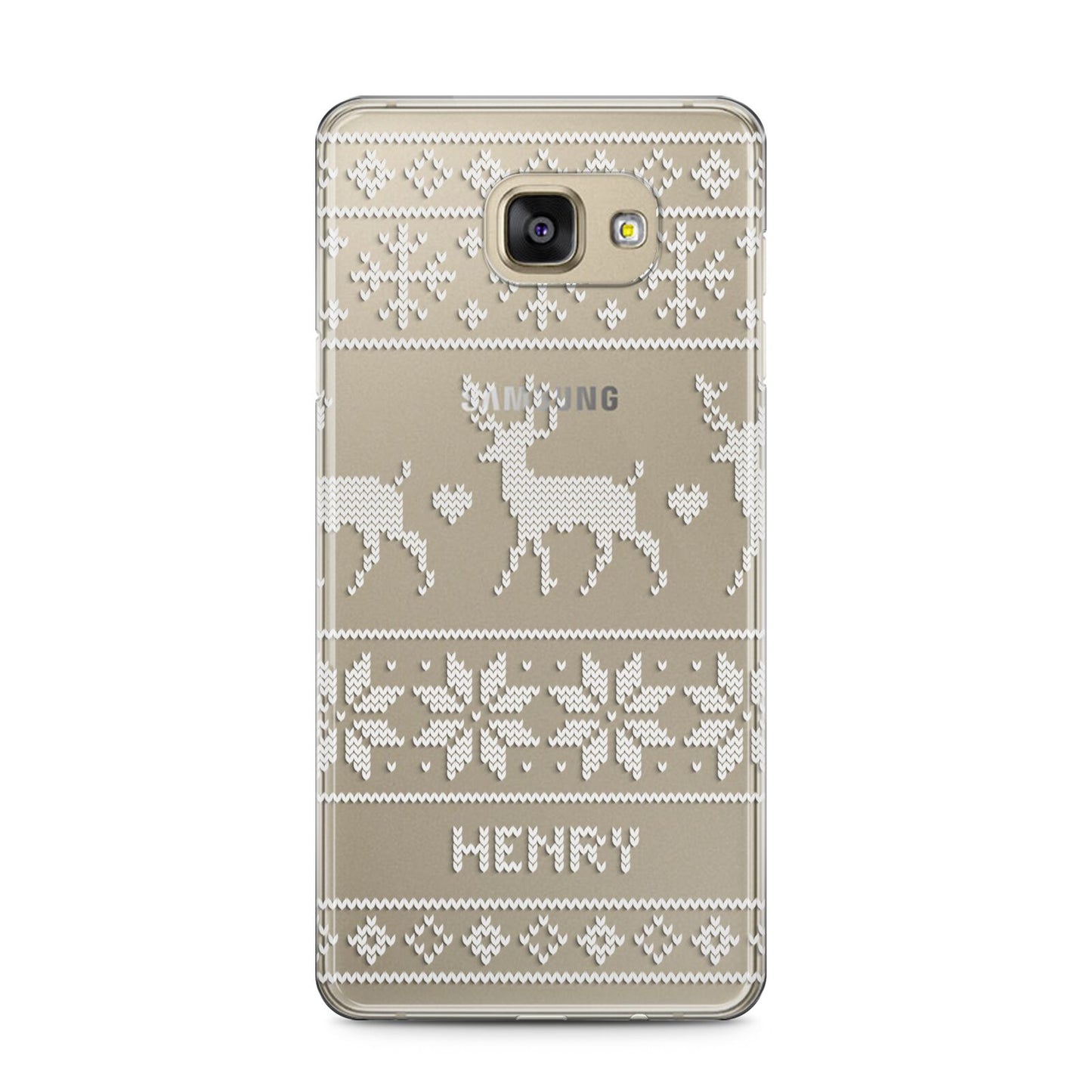 Personalised Christmas Jumper Samsung Galaxy A5 2016 Case on gold phone