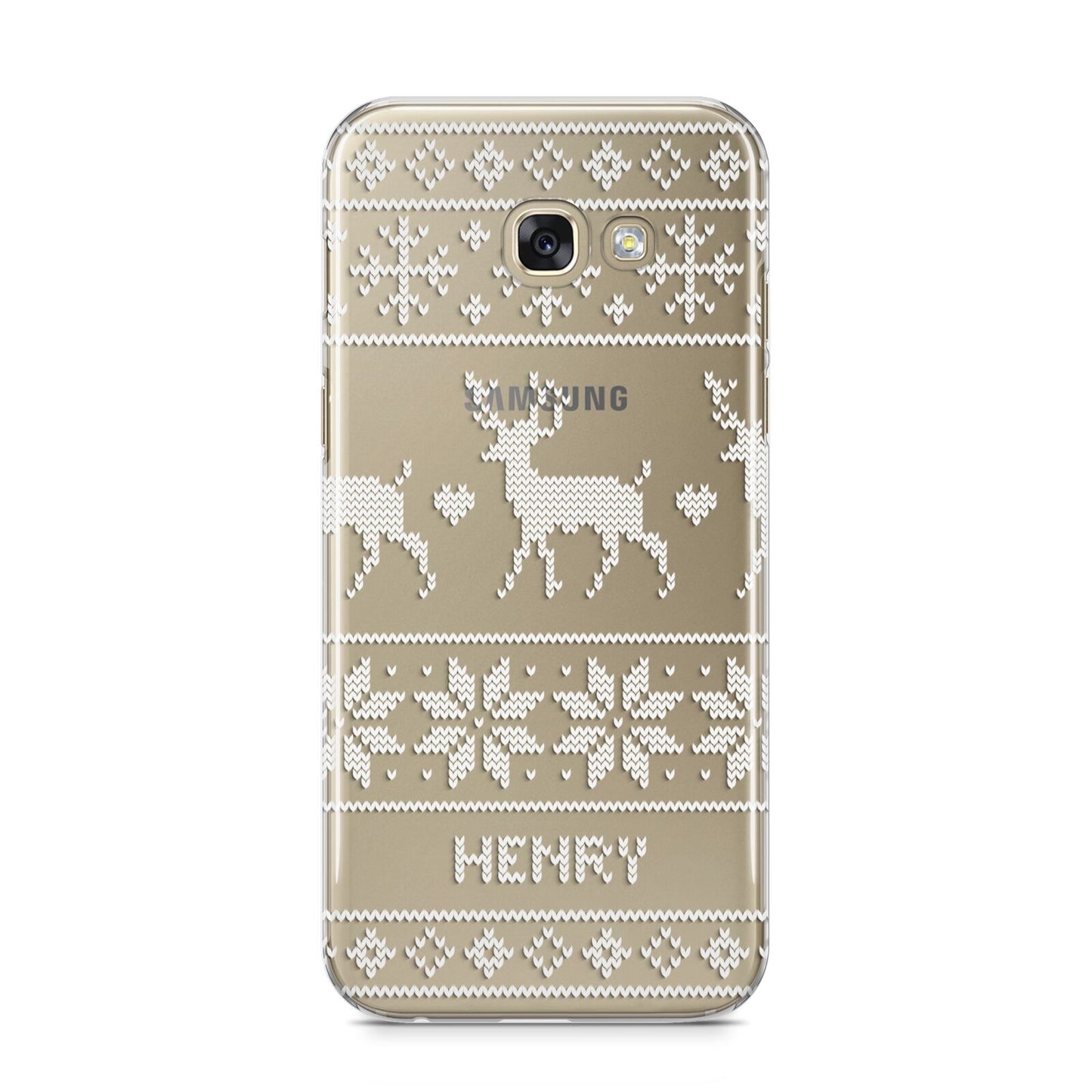 Personalised Christmas Jumper Samsung Galaxy A5 2017 Case on gold phone