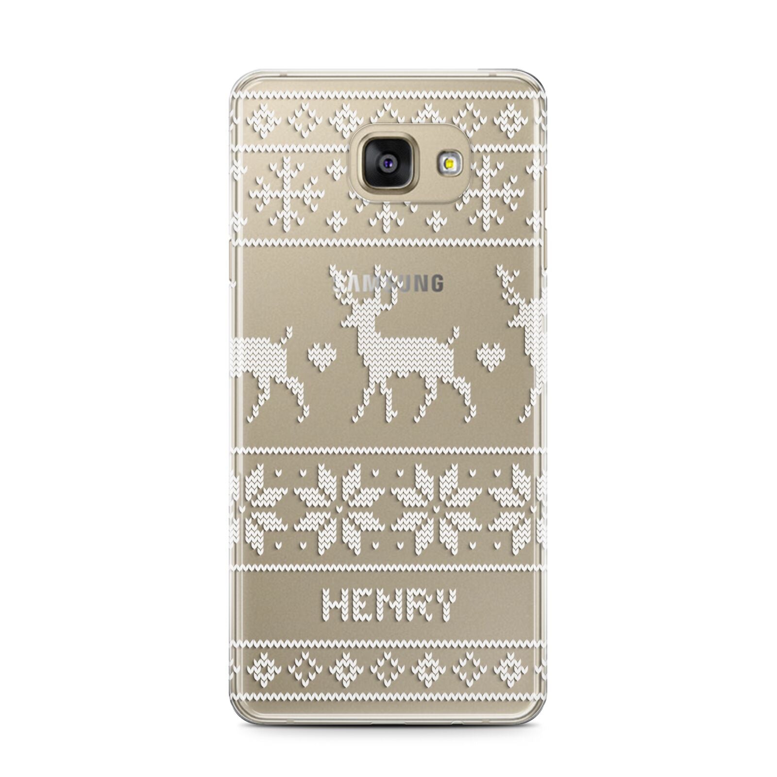 Personalised Christmas Jumper Samsung Galaxy A7 2016 Case on gold phone