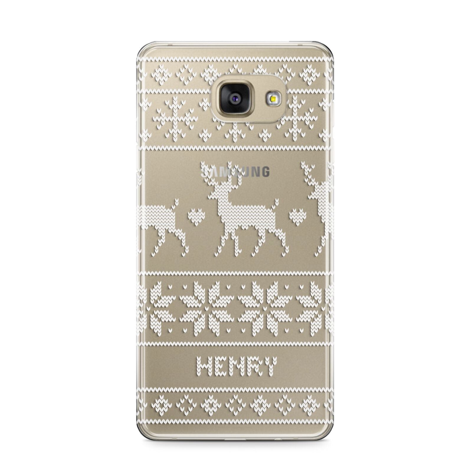 Personalised Christmas Jumper Samsung Galaxy A9 2016 Case on gold phone