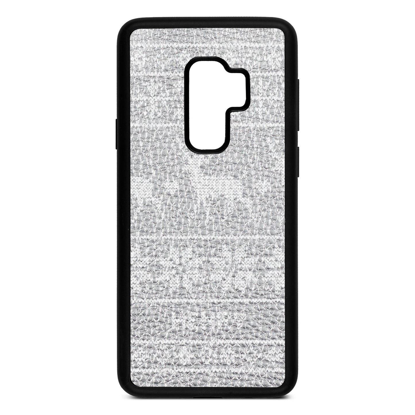 Personalised Christmas Jumper Silver Pebble Leather Samsung S9 Plus Case