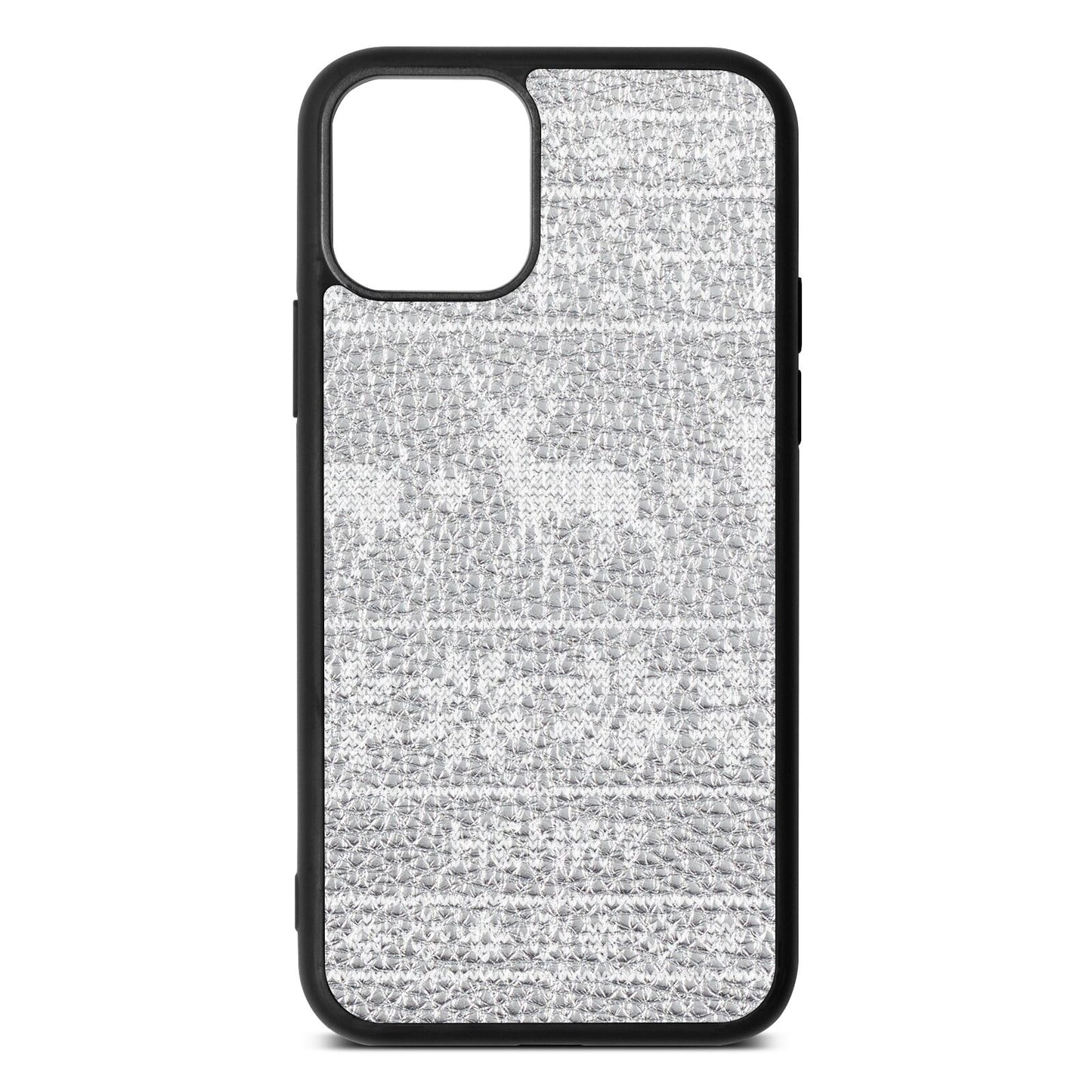 Personalised Christmas Jumper Silver Pebble Leather iPhone 11 Case