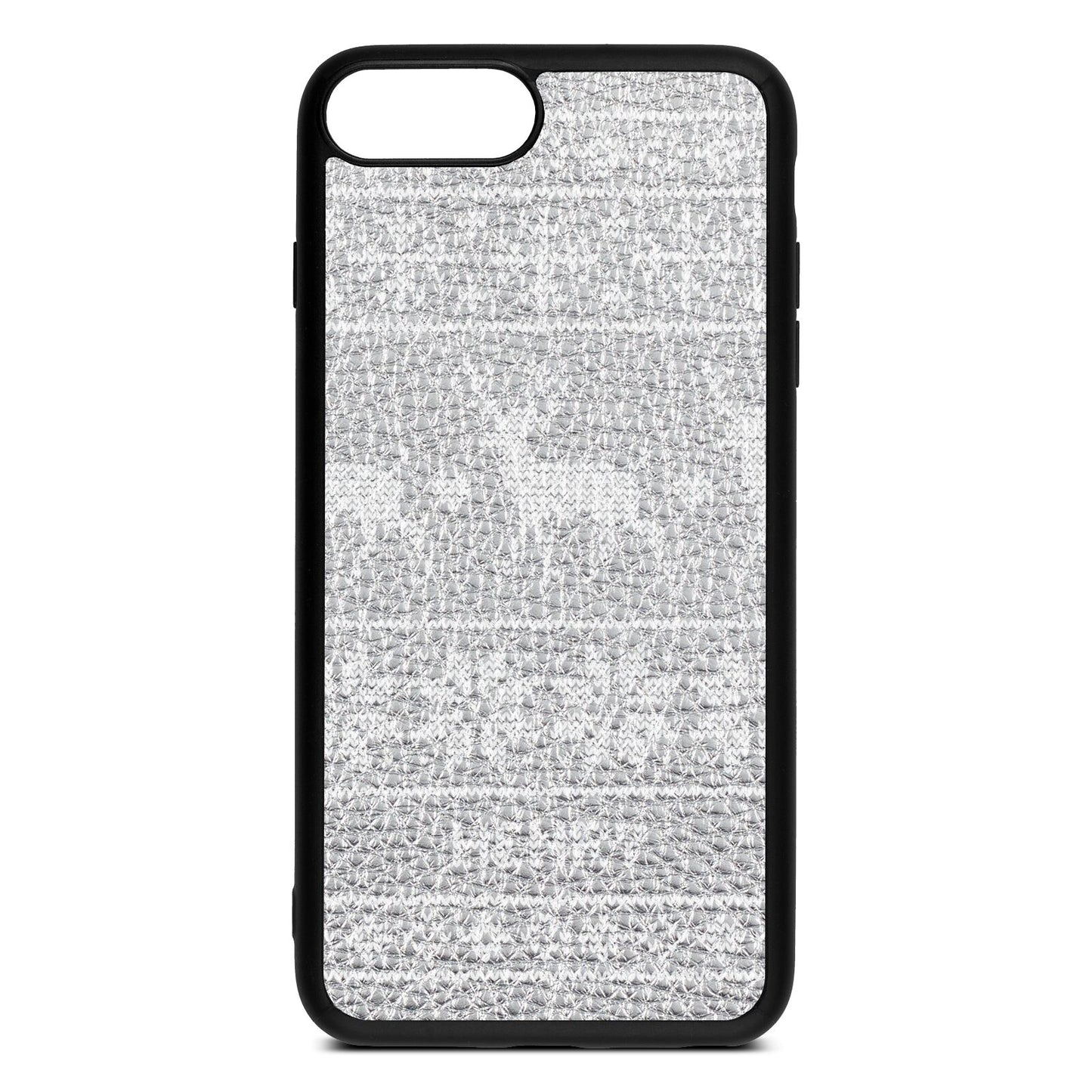 Personalised Christmas Jumper Silver Pebble Leather iPhone 8 Plus Case