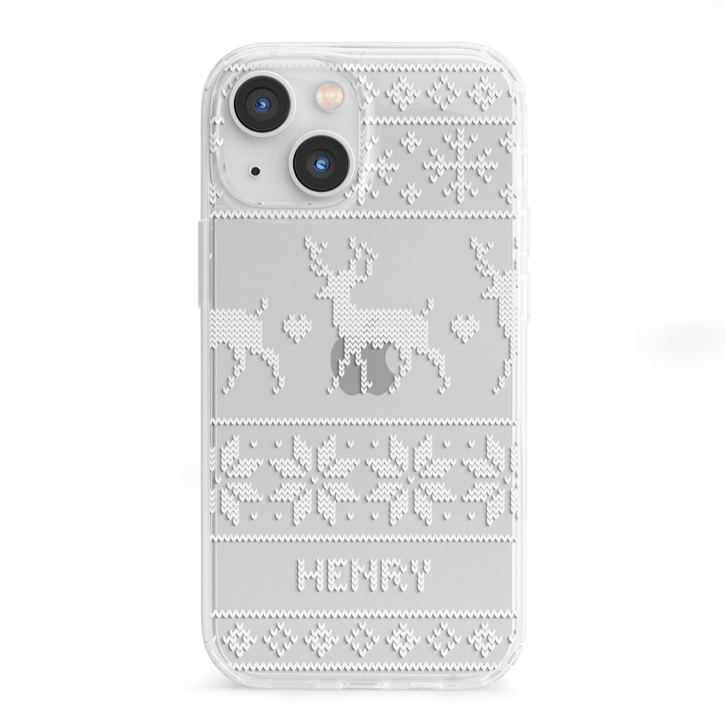 Personalised Christmas Jumper iPhone 13 Mini Clear Bumper Case