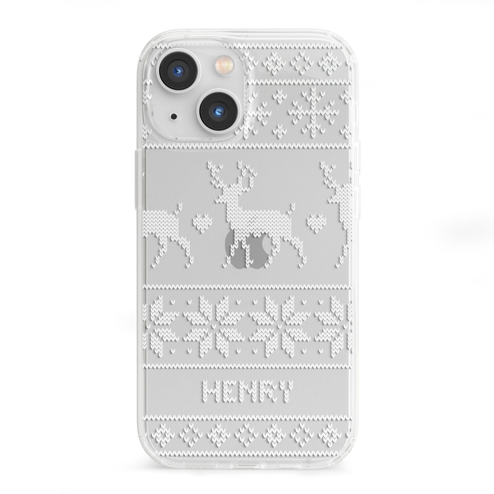 Personalised Christmas Jumper iPhone 13 Mini Clear Bumper Case