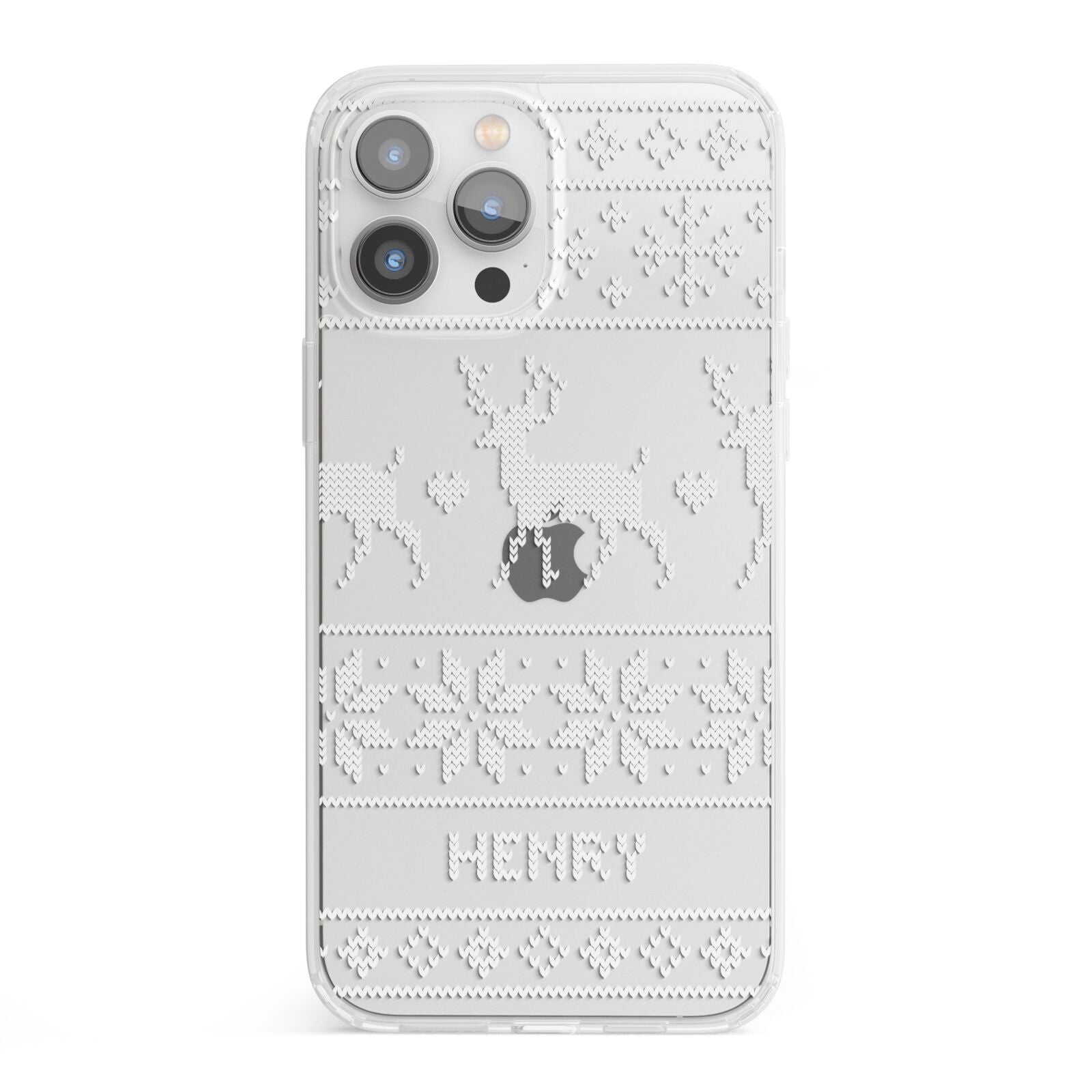 Personalised Christmas Jumper iPhone 13 Pro Max Clear Bumper Case