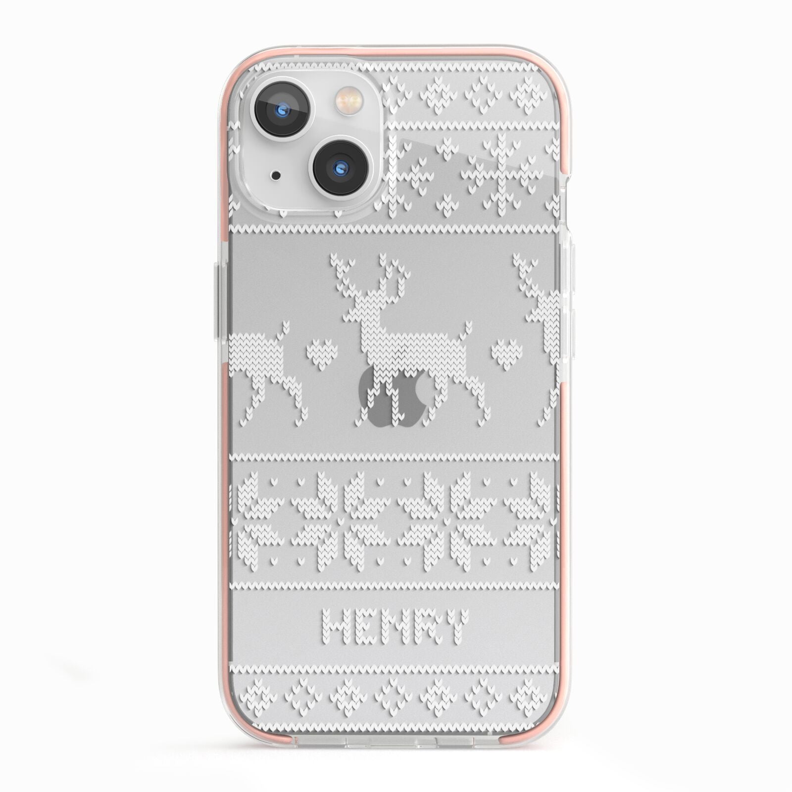 Personalised Christmas Jumper iPhone 13 TPU Impact Case with Pink Edges