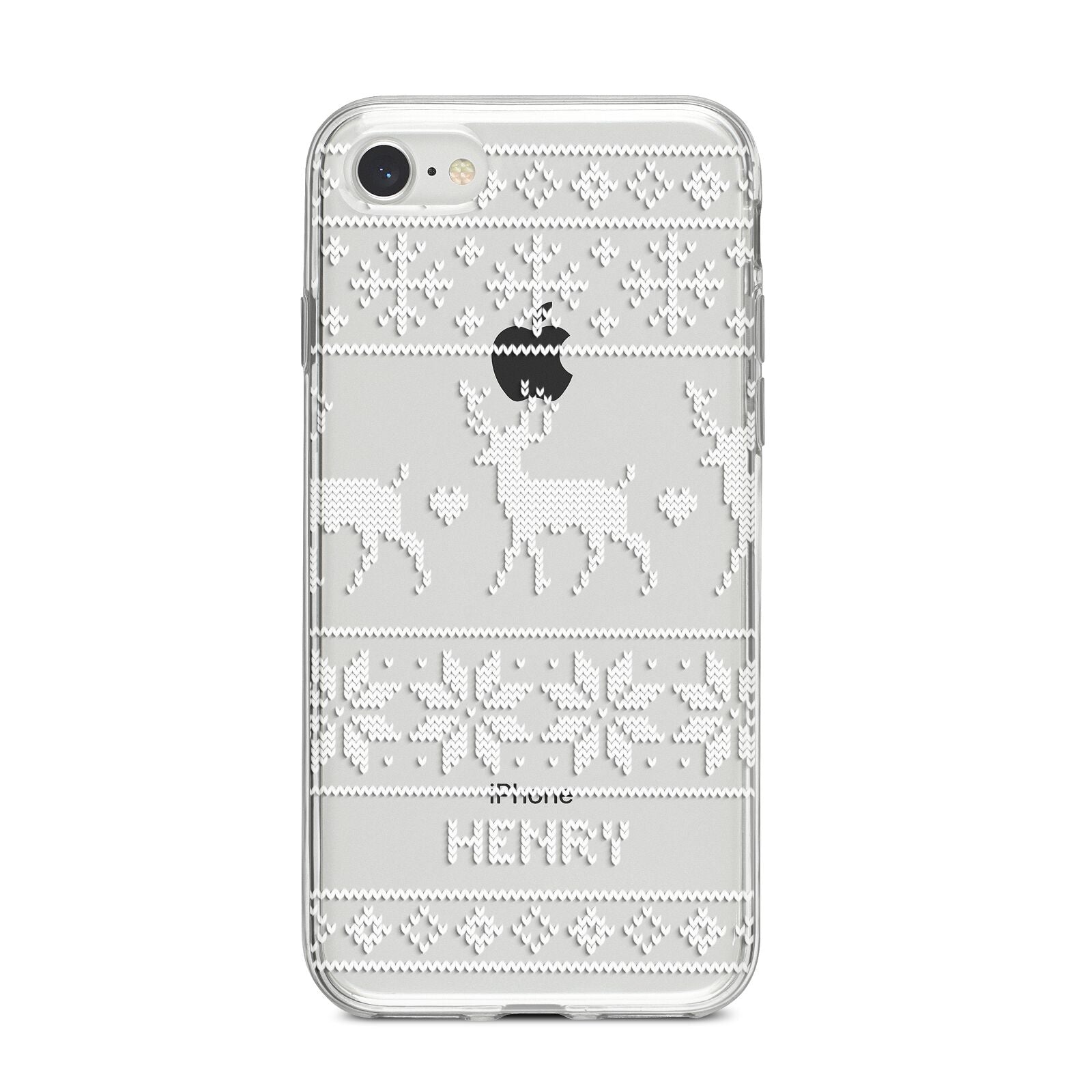 Personalised Christmas Jumper iPhone 8 Bumper Case on Silver iPhone