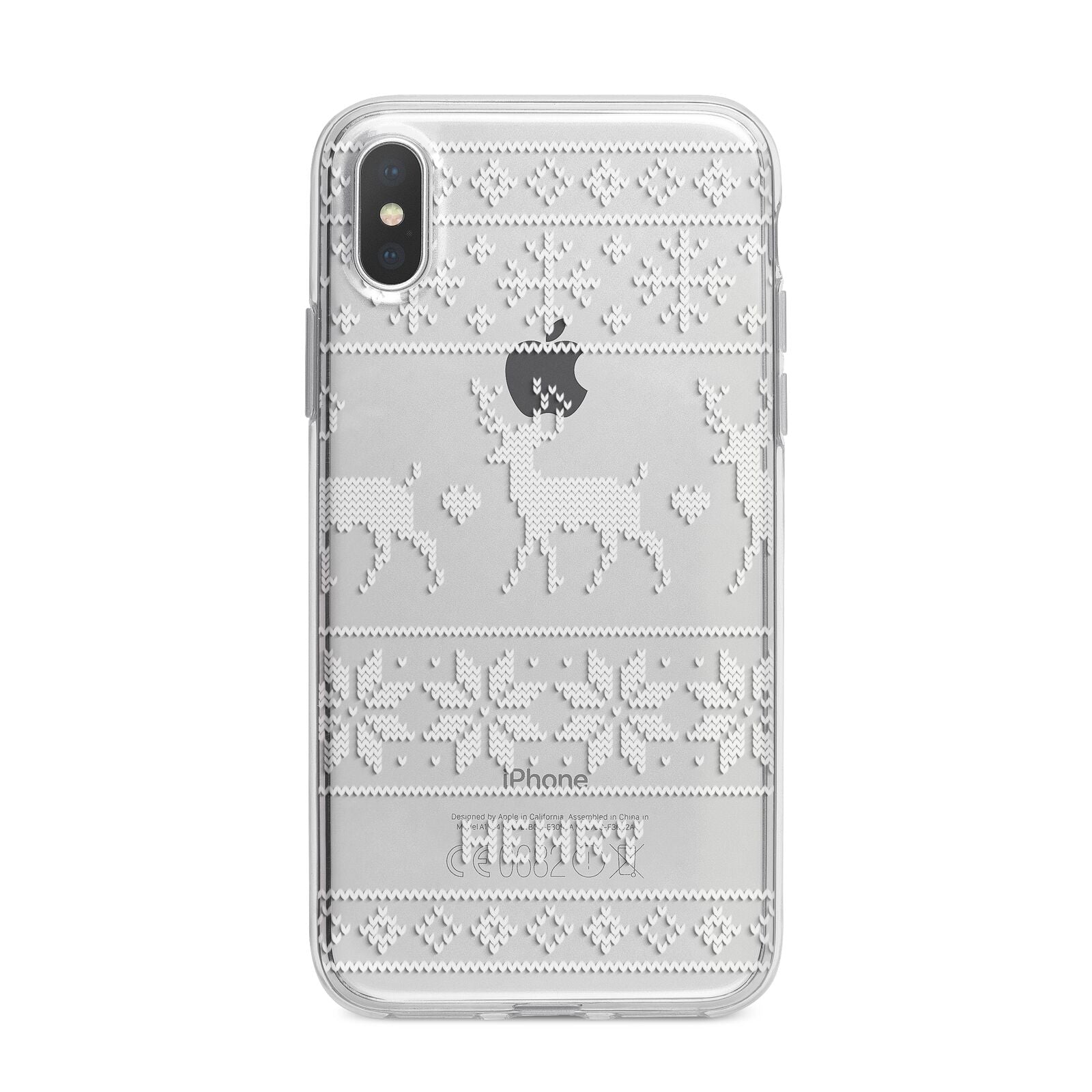 Personalised Christmas Jumper iPhone X Bumper Case on Silver iPhone Alternative Image 1