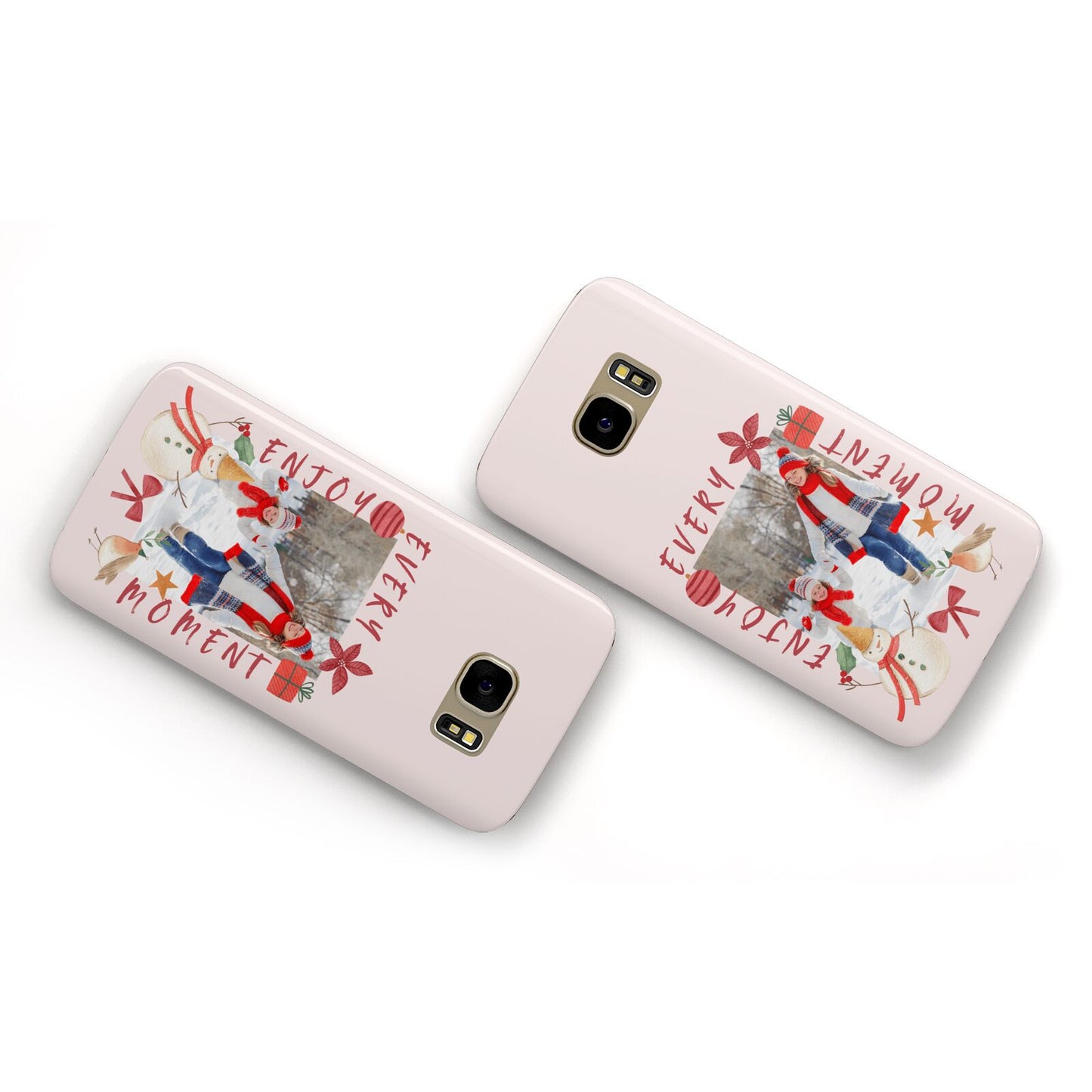 Personalised Christmas Moments Samsung Galaxy Case Flat Overview