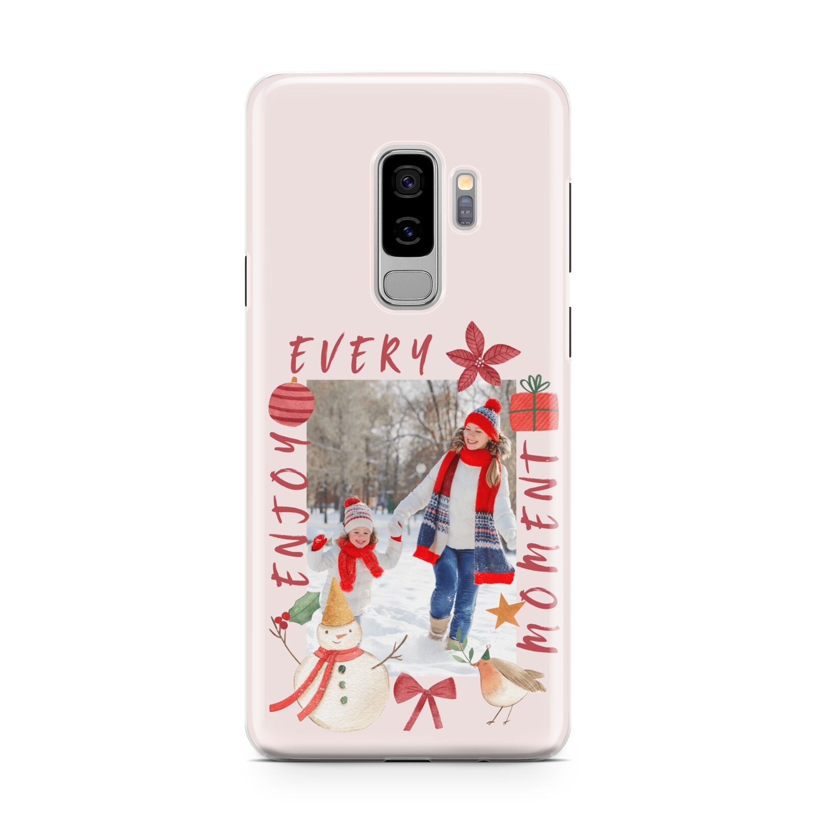 Personalised Christmas Moments Samsung Galaxy S9 Plus Case on Silver phone