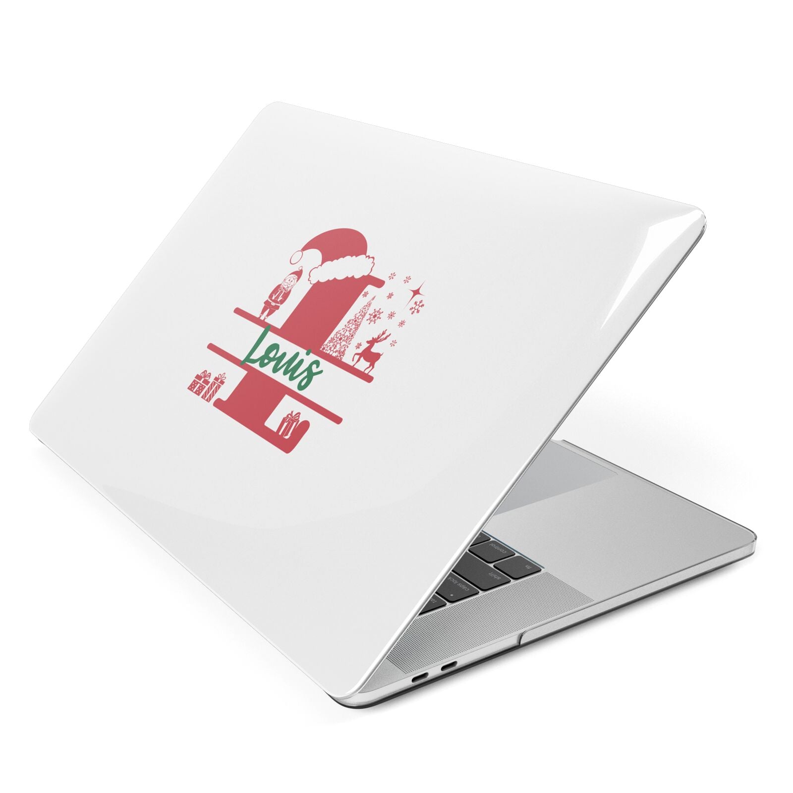 Personalised Christmas Monogram Apple MacBook Case Side View