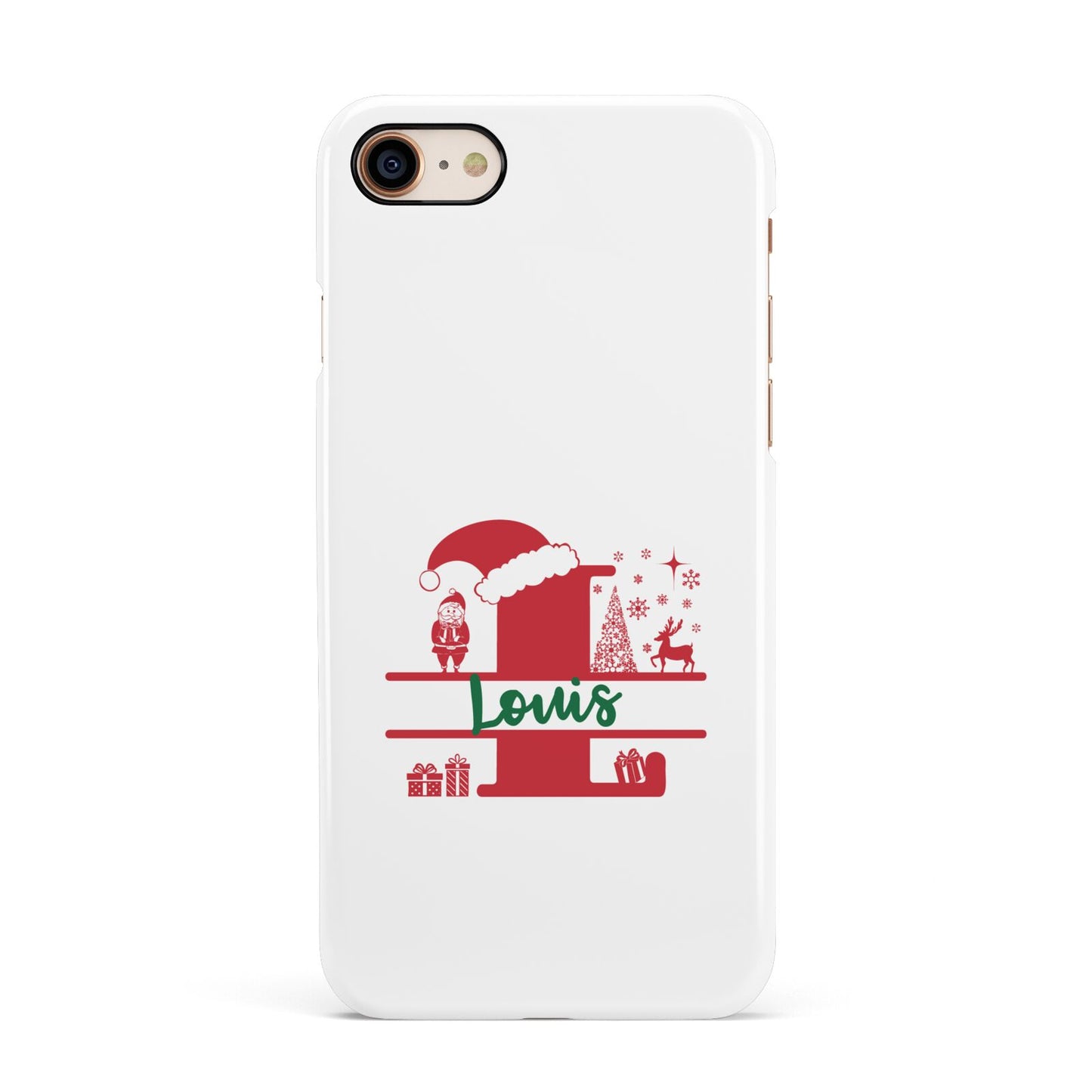 Personalised Christmas Monogram Apple iPhone 7 8 3D Snap Case