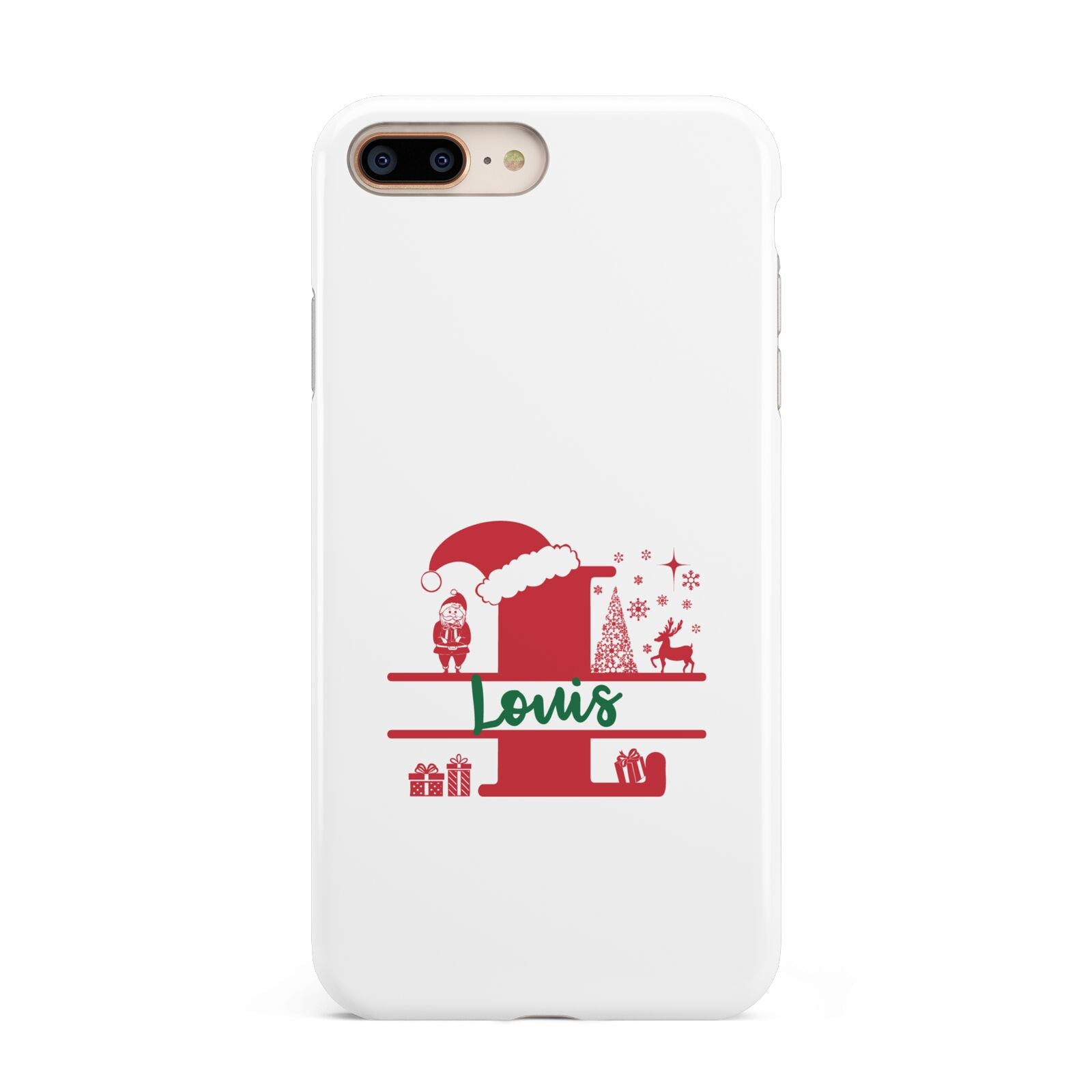 Personalised Christmas Monogram Apple iPhone 7 8 Plus 3D Tough Case