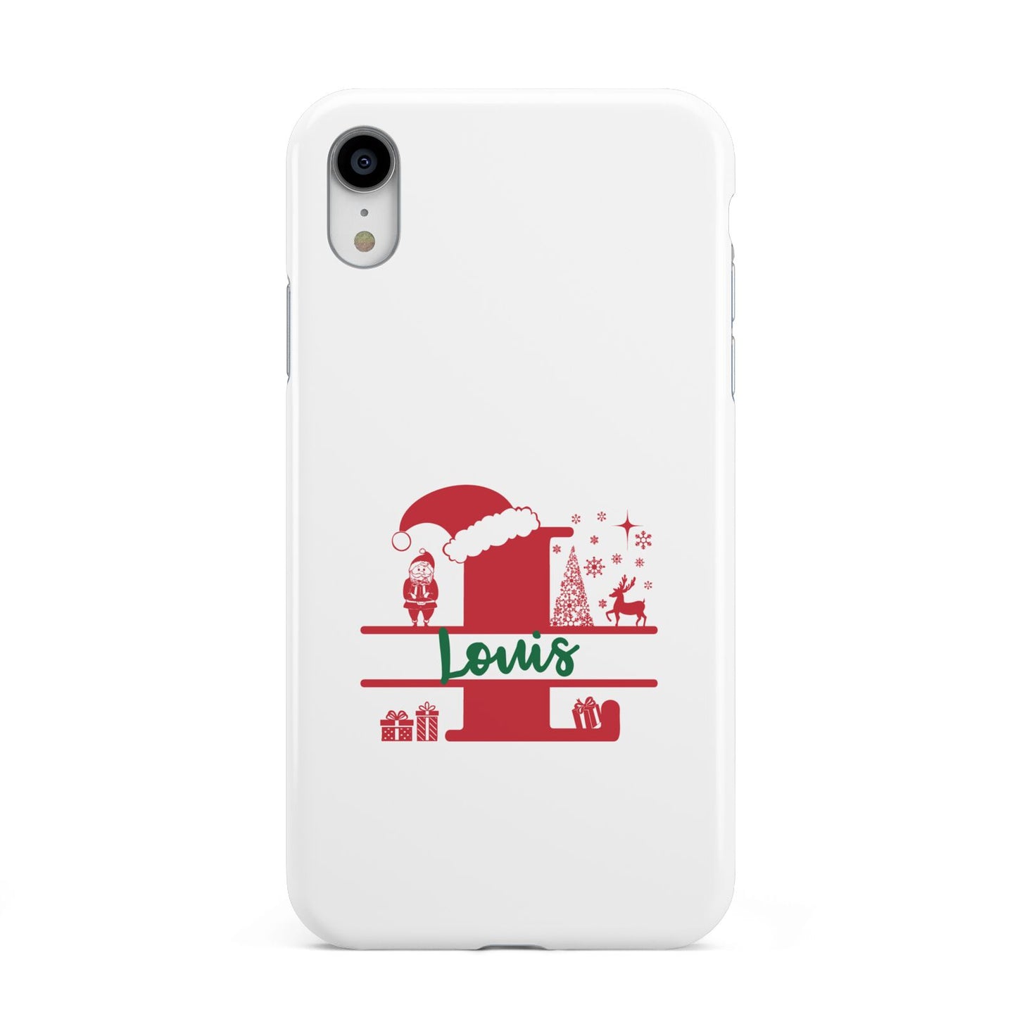 Personalised Christmas Monogram Apple iPhone XR White 3D Tough Case