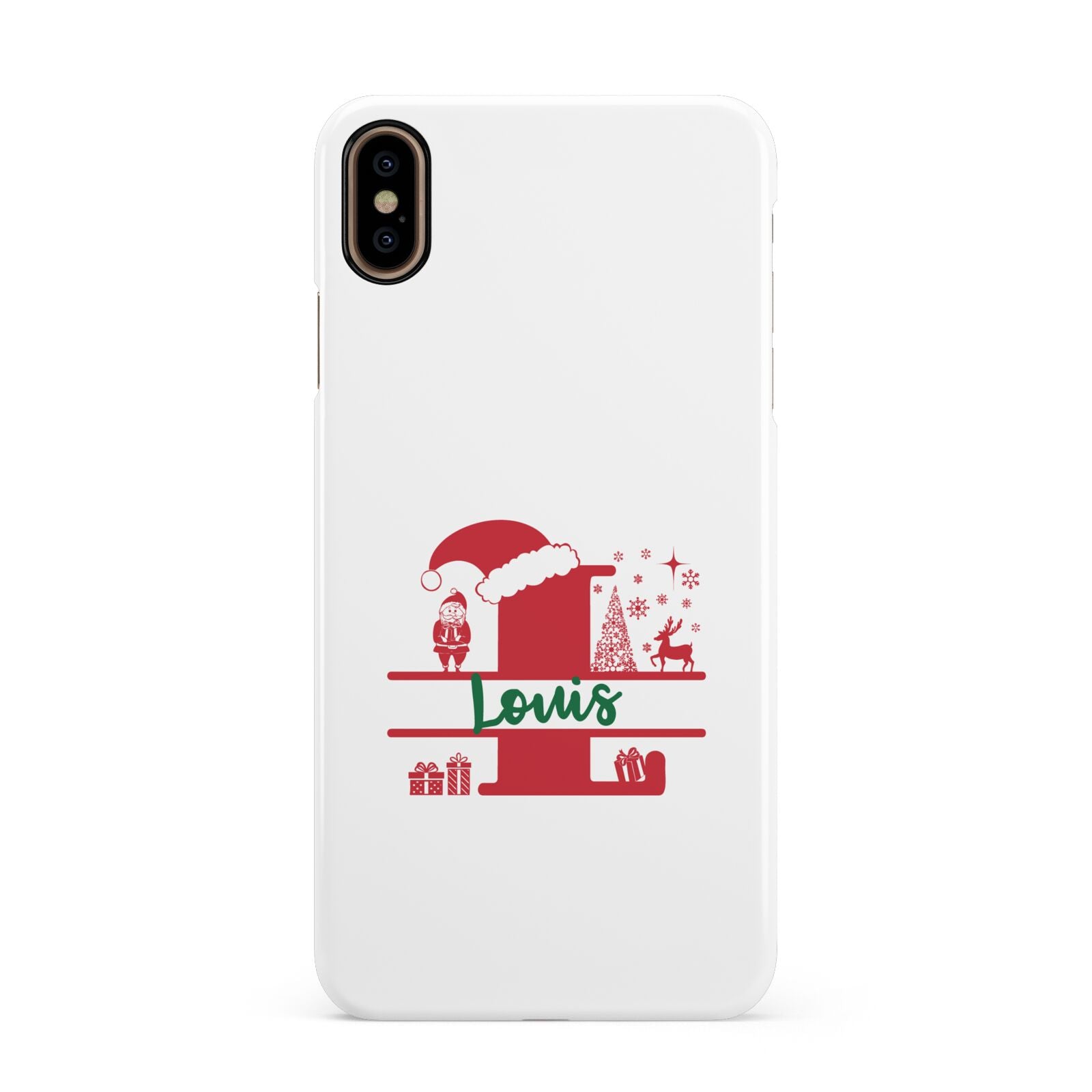 Personalised Christmas Monogram Apple iPhone Xs Max 3D Snap Case