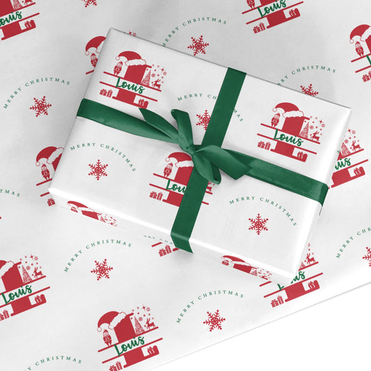Personalised Christmas Monogram Custom Wrapping Paper