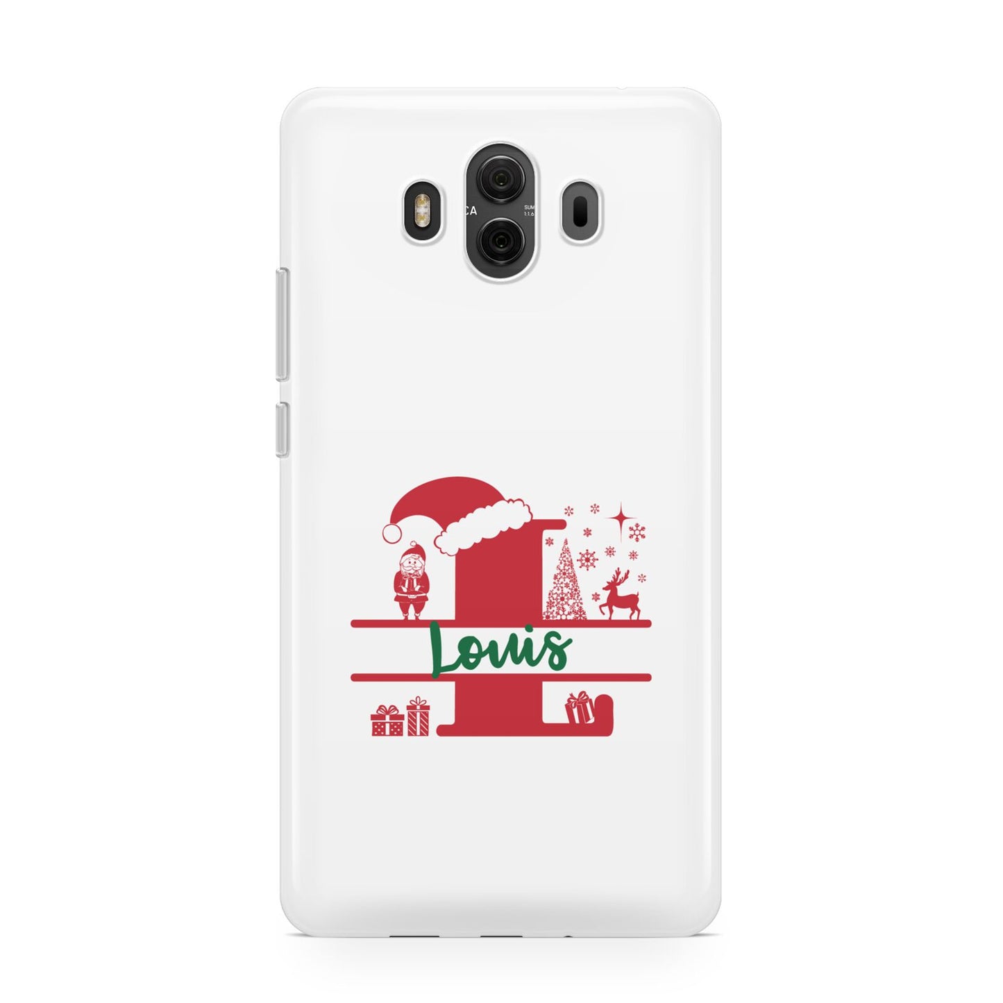 Personalised Christmas Monogram Huawei Mate 10 Protective Phone Case