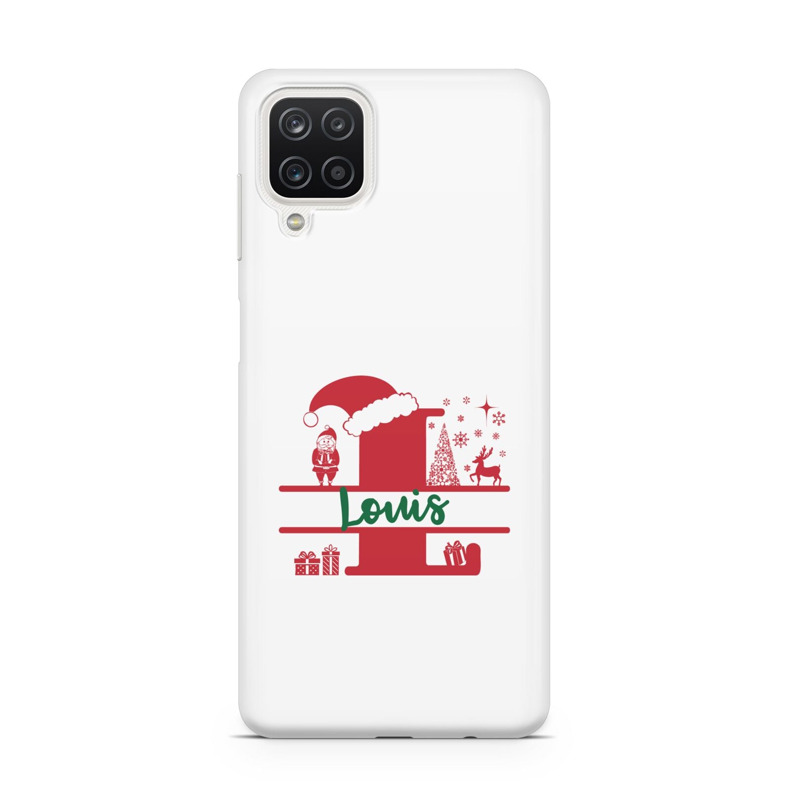 Personalised Christmas Monogram Samsung A12 Case