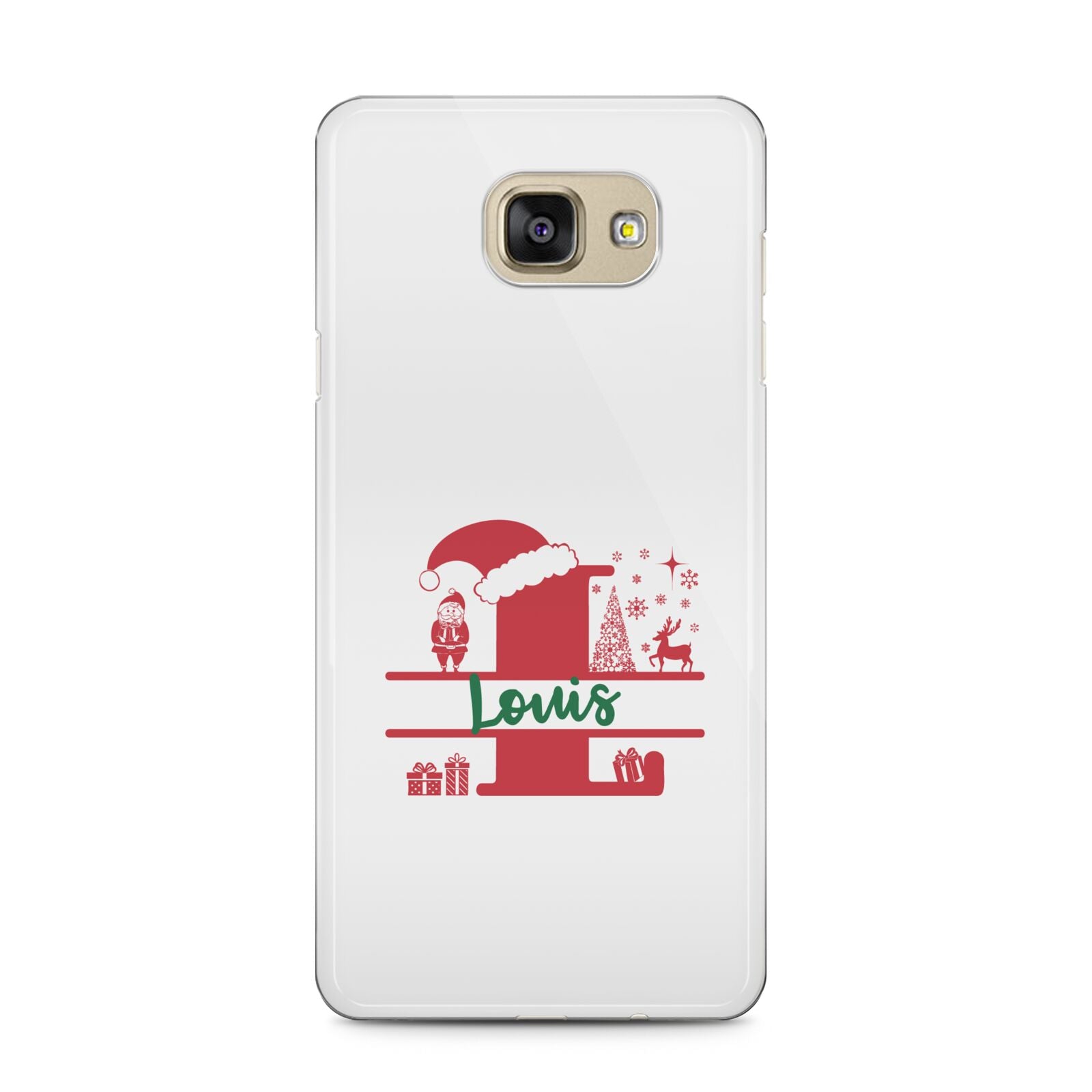 Personalised Christmas Monogram Samsung Galaxy A5 2016 Case on gold phone