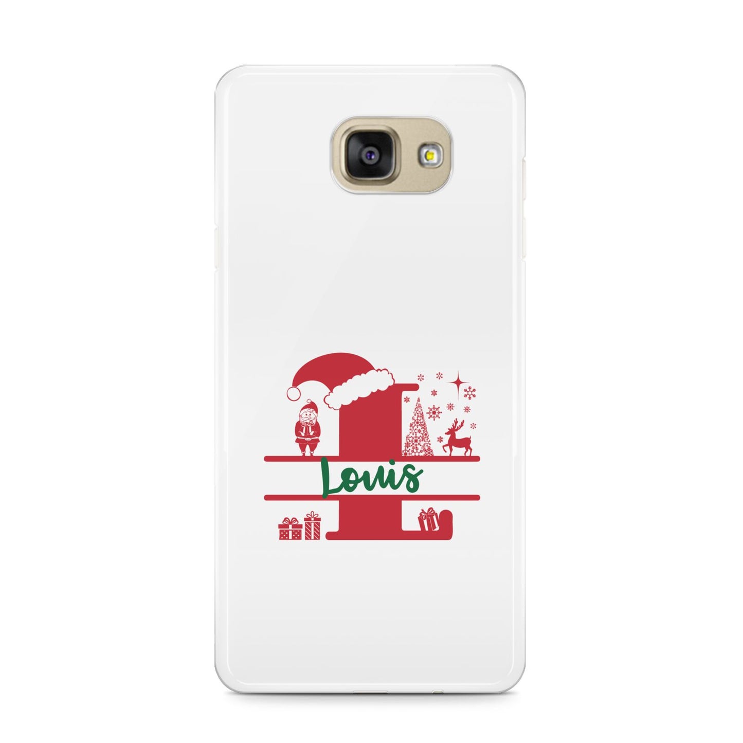 Personalised Christmas Monogram Samsung Galaxy A9 2016 Case on gold phone