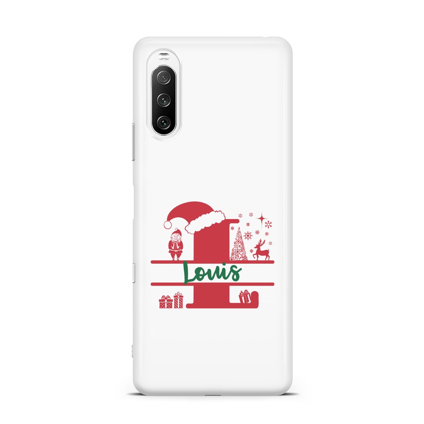 Personalised Christmas Monogram Sony Xperia 10 III Case