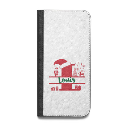 Personalised Christmas Monogram Vegan Leather Flip iPhone Case