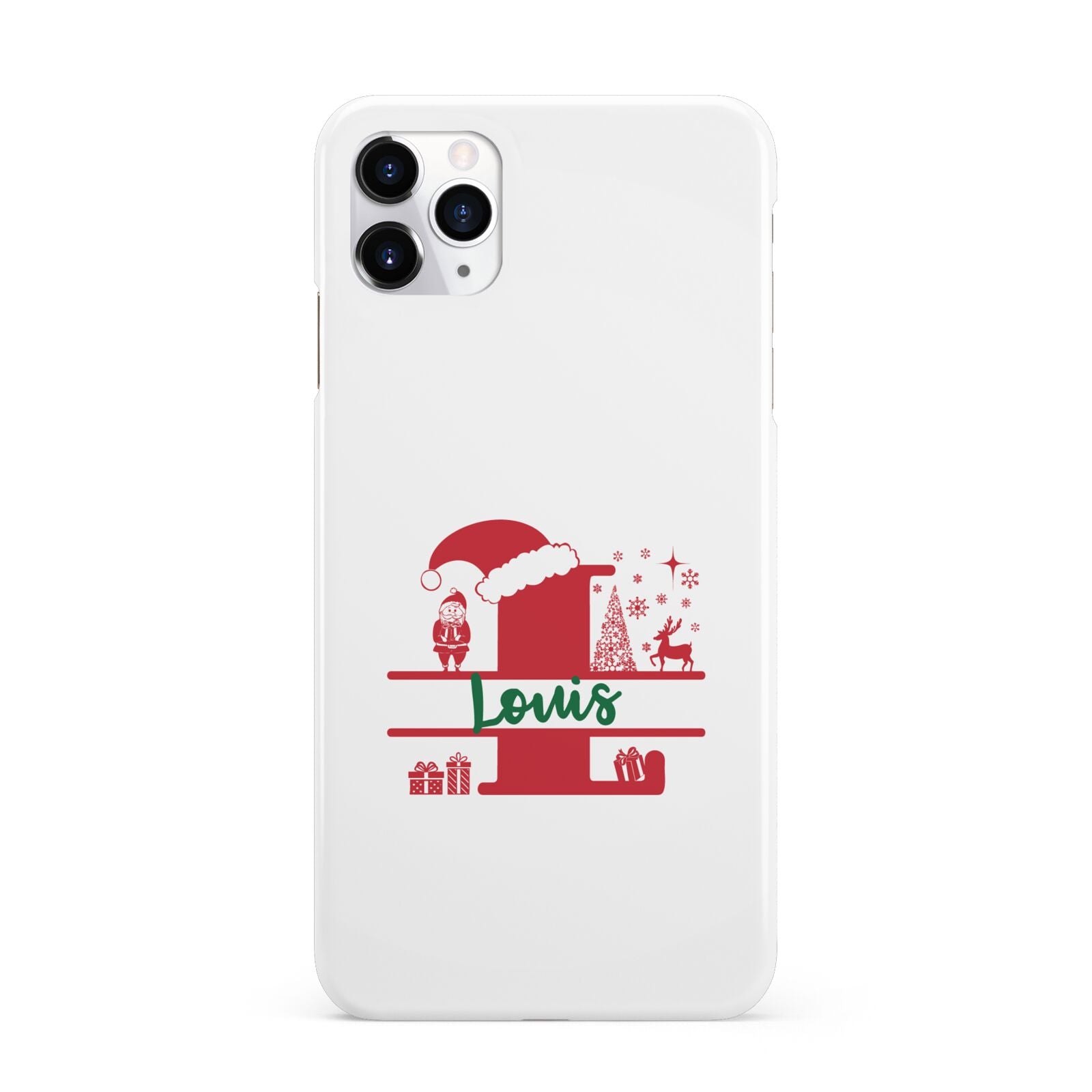 Personalised Christmas Monogram iPhone 11 Pro Max 3D Snap Case