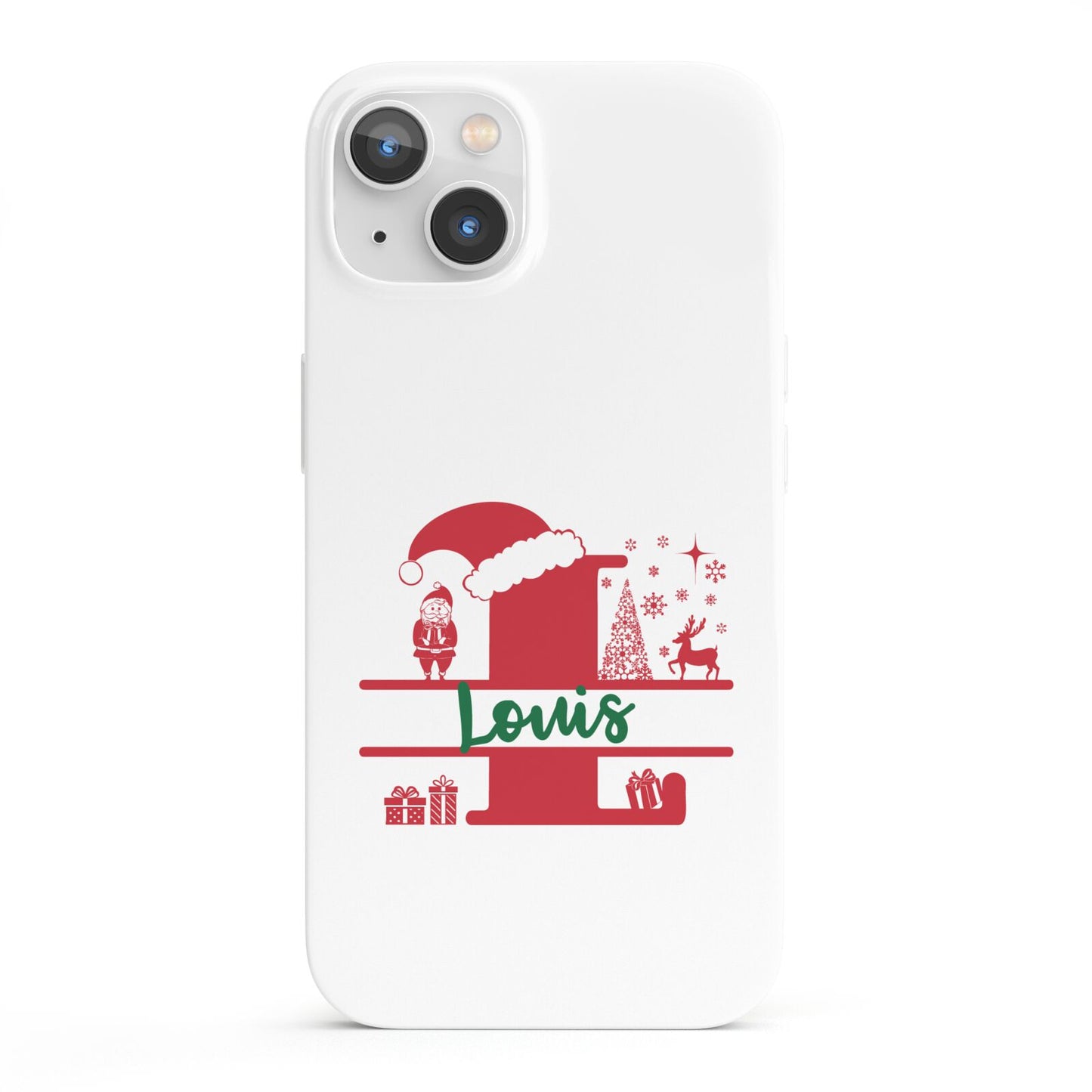 Personalised Christmas Monogram iPhone 13 Full Wrap 3D Snap Case