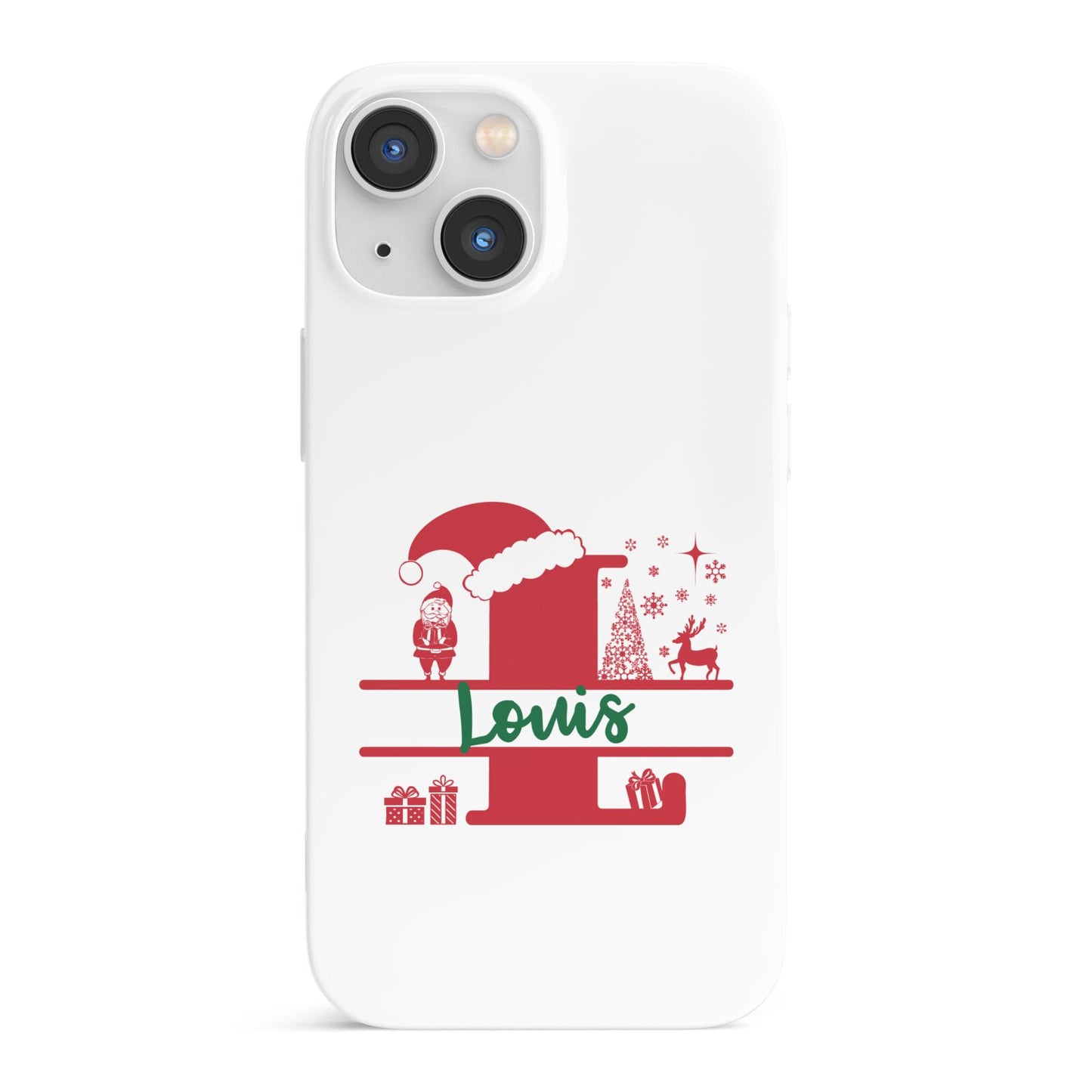 Personalised Christmas Monogram iPhone 13 Mini Full Wrap 3D Snap Case