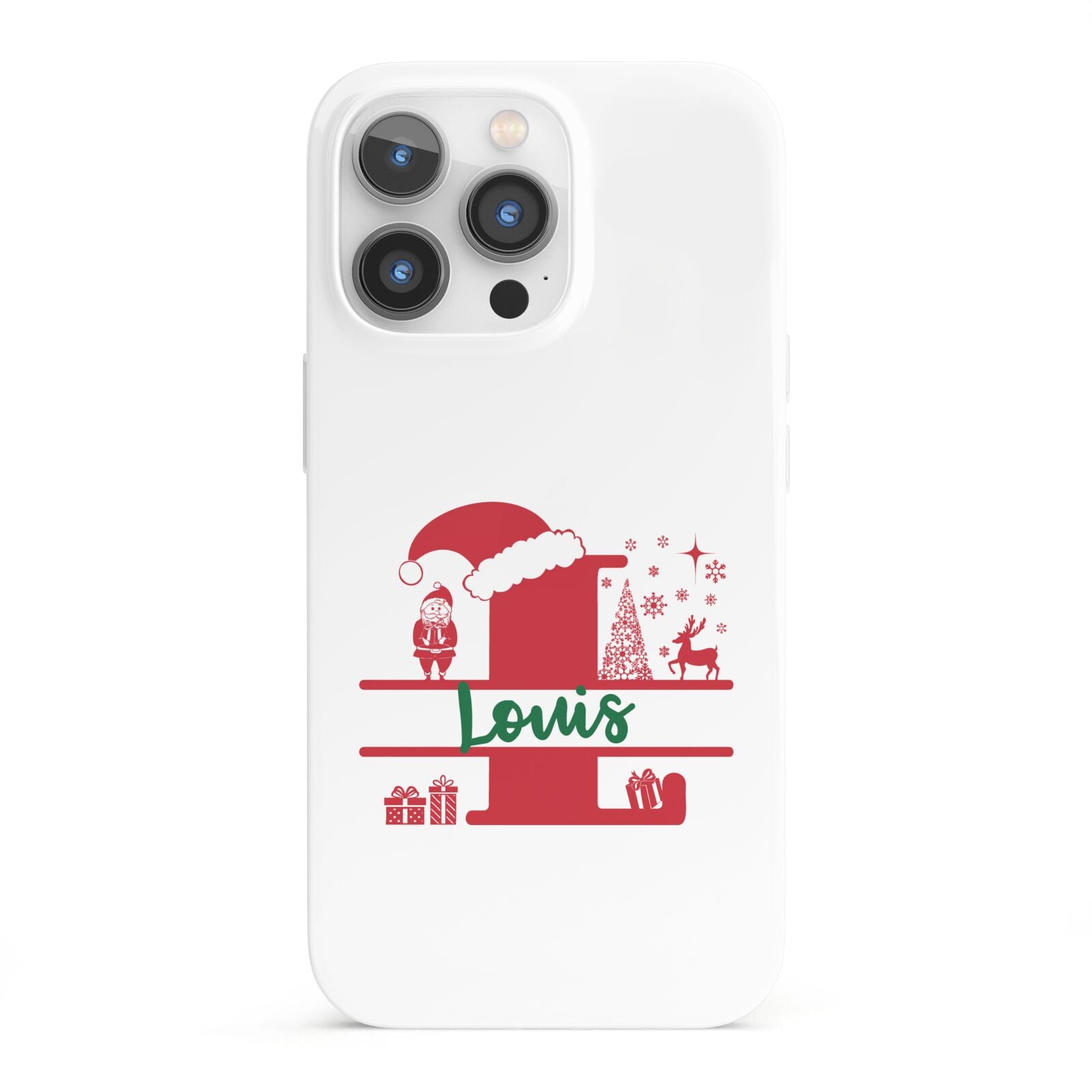 Personalised Christmas Monogram iPhone 13 Pro Full Wrap 3D Snap Case