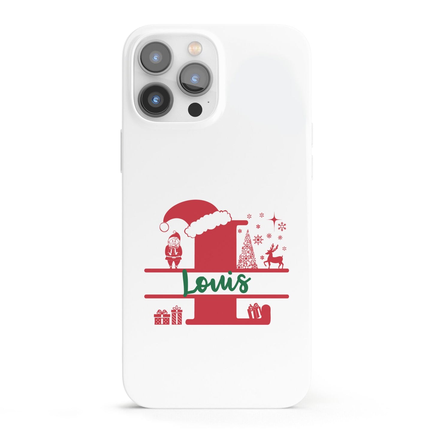 Personalised Christmas Monogram iPhone 13 Pro Max Full Wrap 3D Snap Case