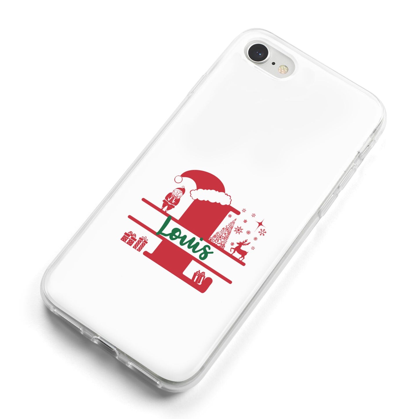 Personalised Christmas Monogram iPhone 8 Bumper Case on Silver iPhone Alternative Image