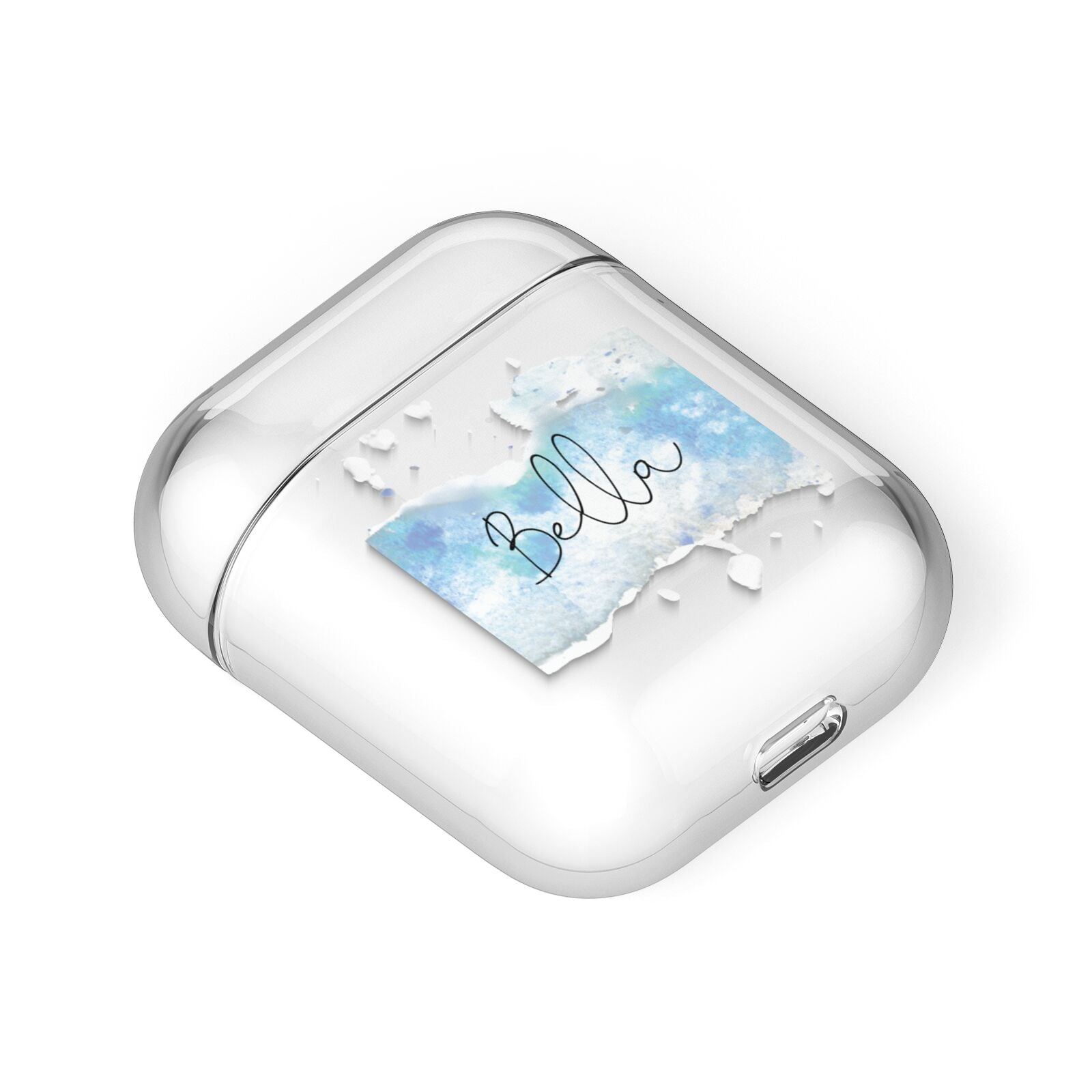 Personalised Christmas Snow fall AirPods Case Laid Flat