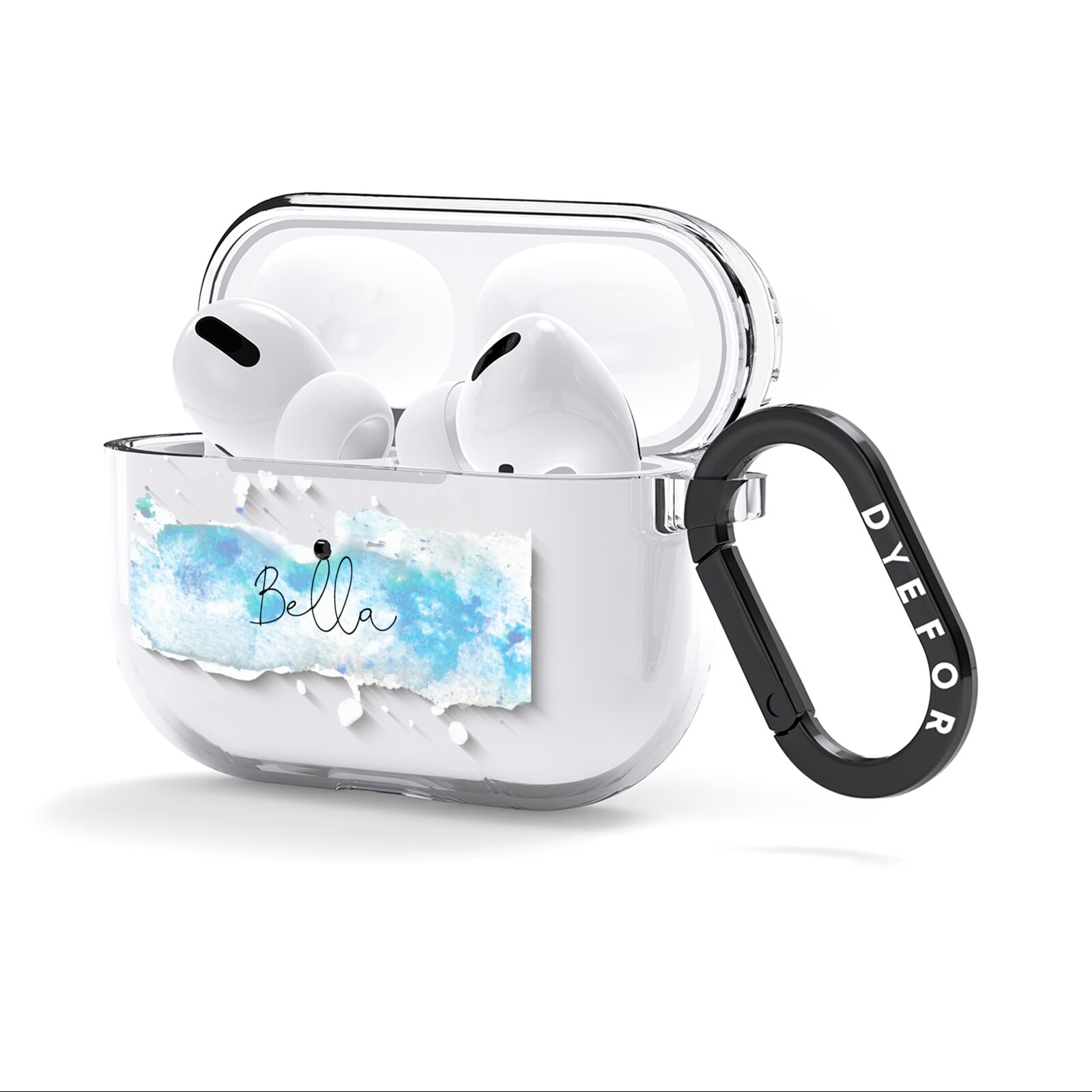 Personalised Christmas Snow fall AirPods Clear Case 3rd Gen Side Image