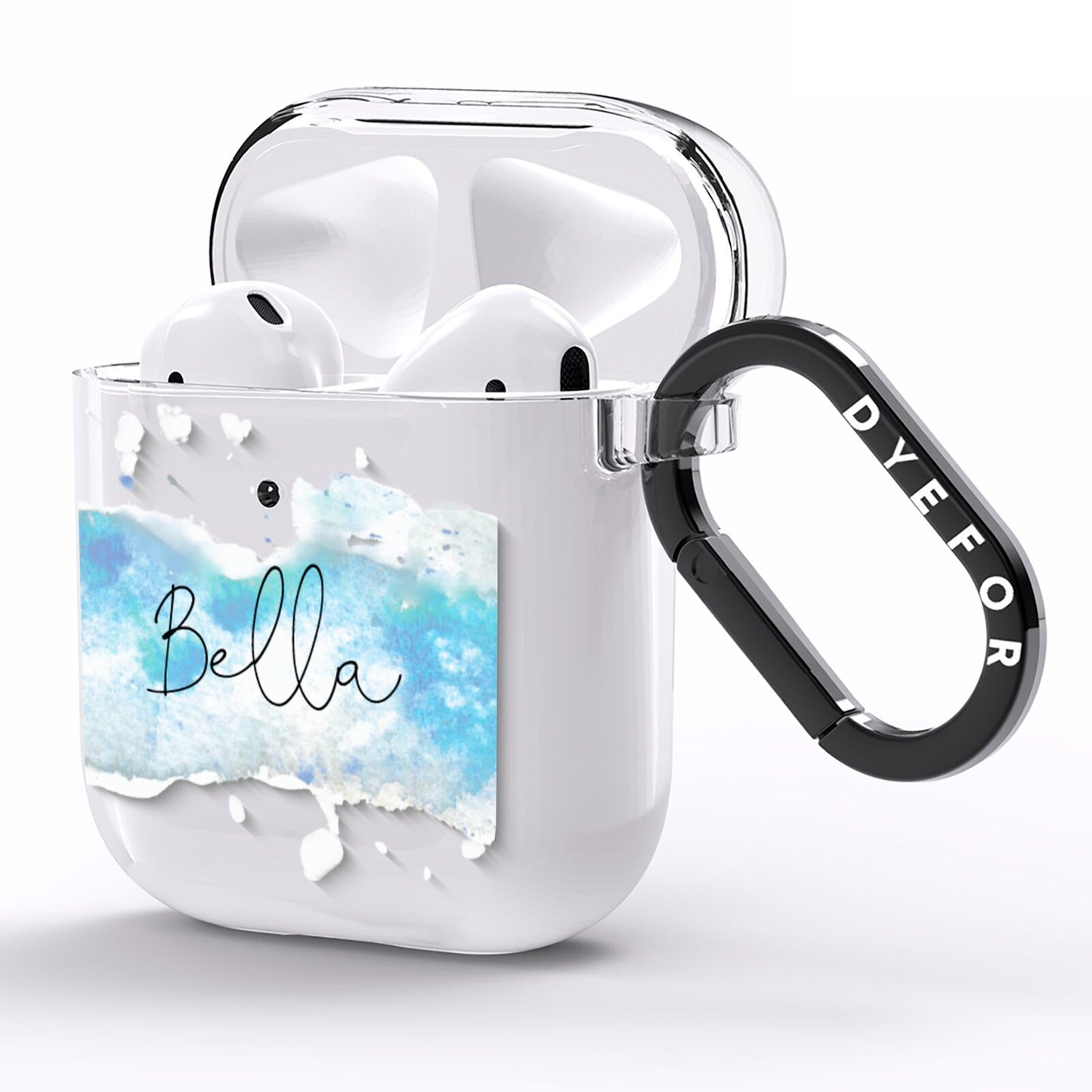 Personalised Christmas Snow fall AirPods Clear Case Side Image