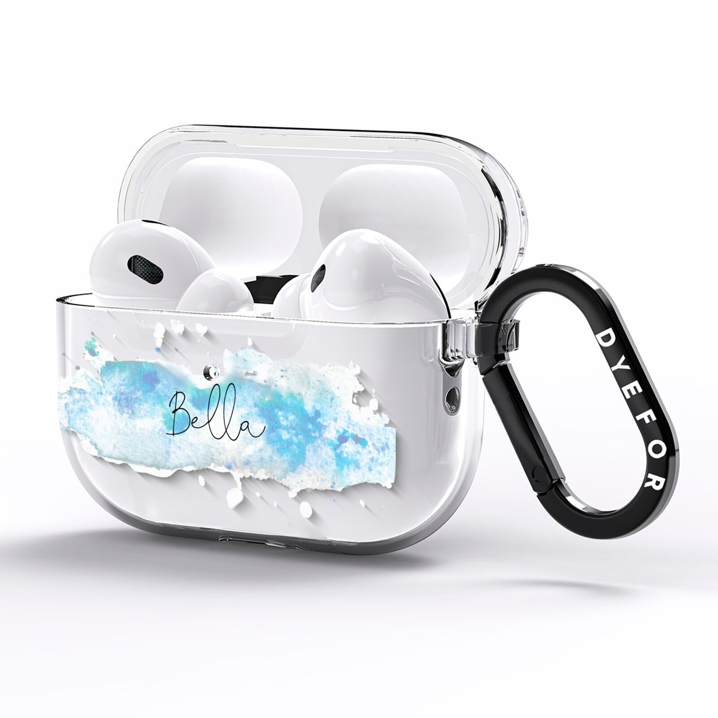 Personalised Christmas Snow fall AirPods Pro Clear Case Side Image