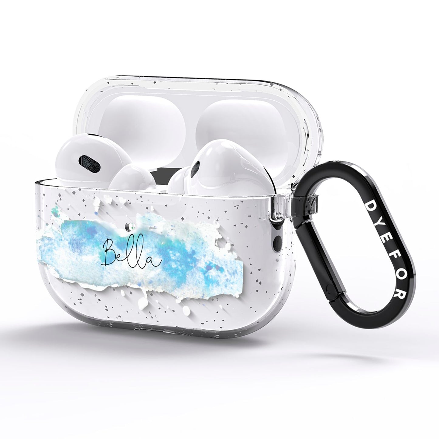 Personalised Christmas Snow fall AirPods Pro Glitter Case Side Image