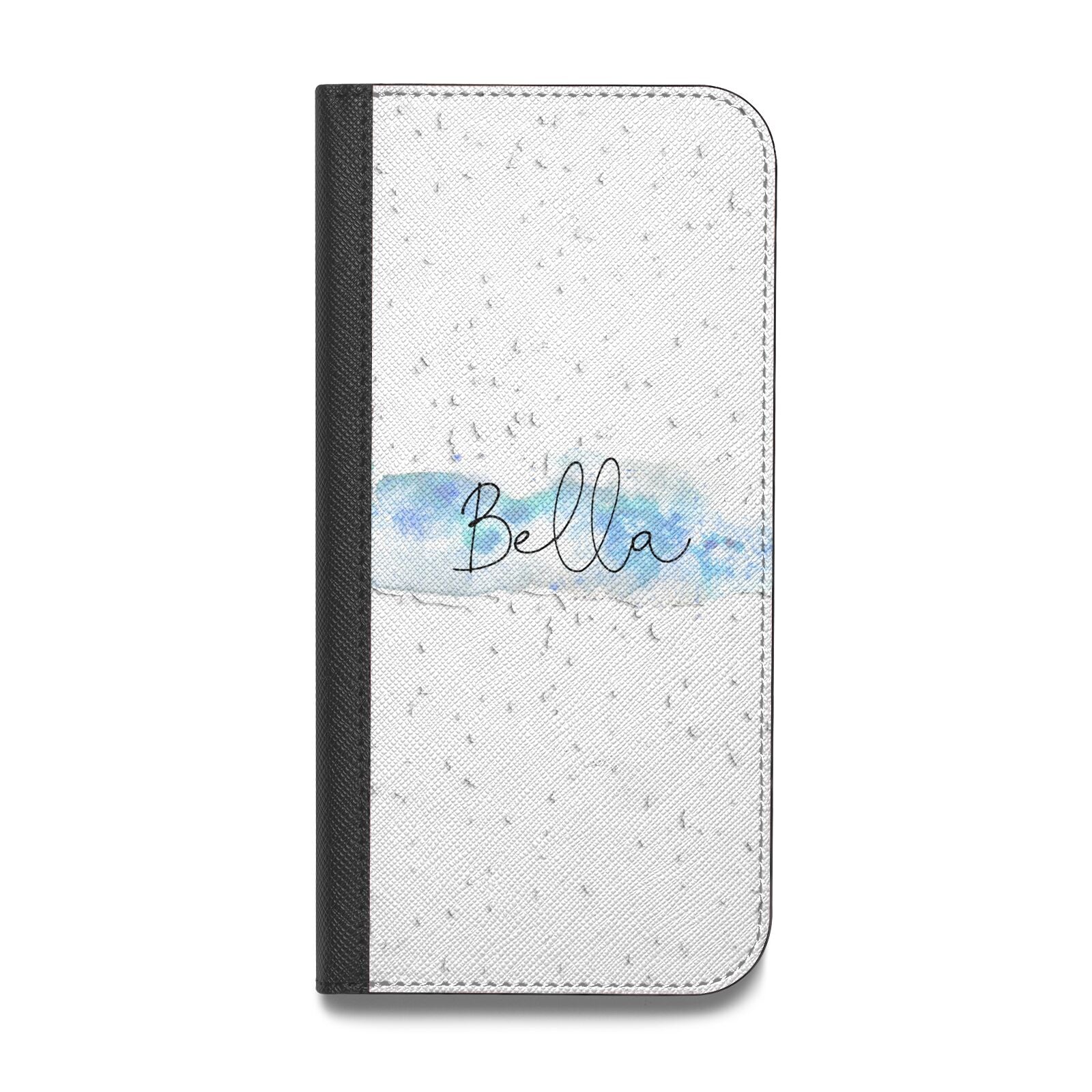 Personalised Christmas Snow fall Vegan Leather Flip Samsung Case